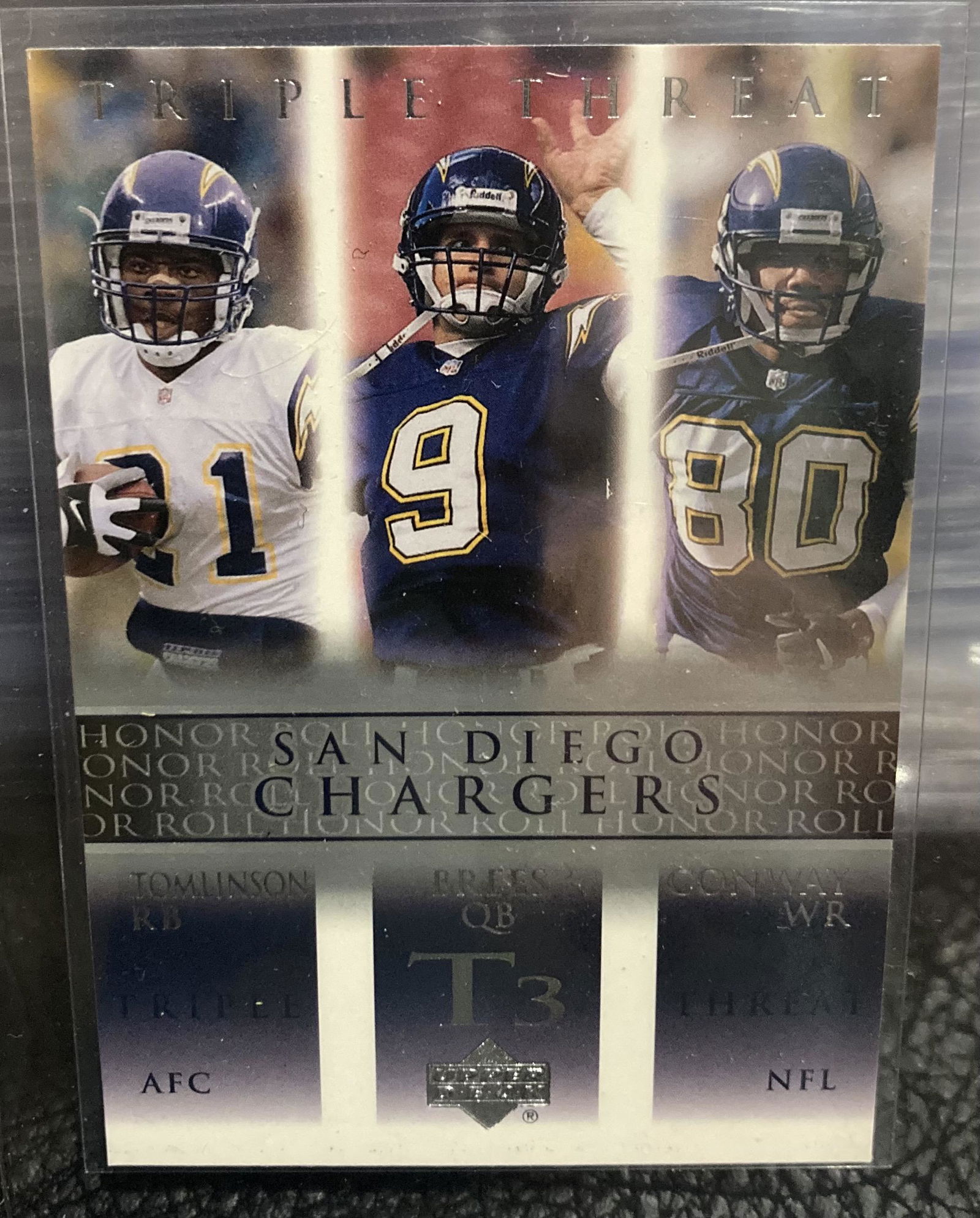 2002 Upper Deck Triple Threat Chargers Drew Brees (1 of 2)