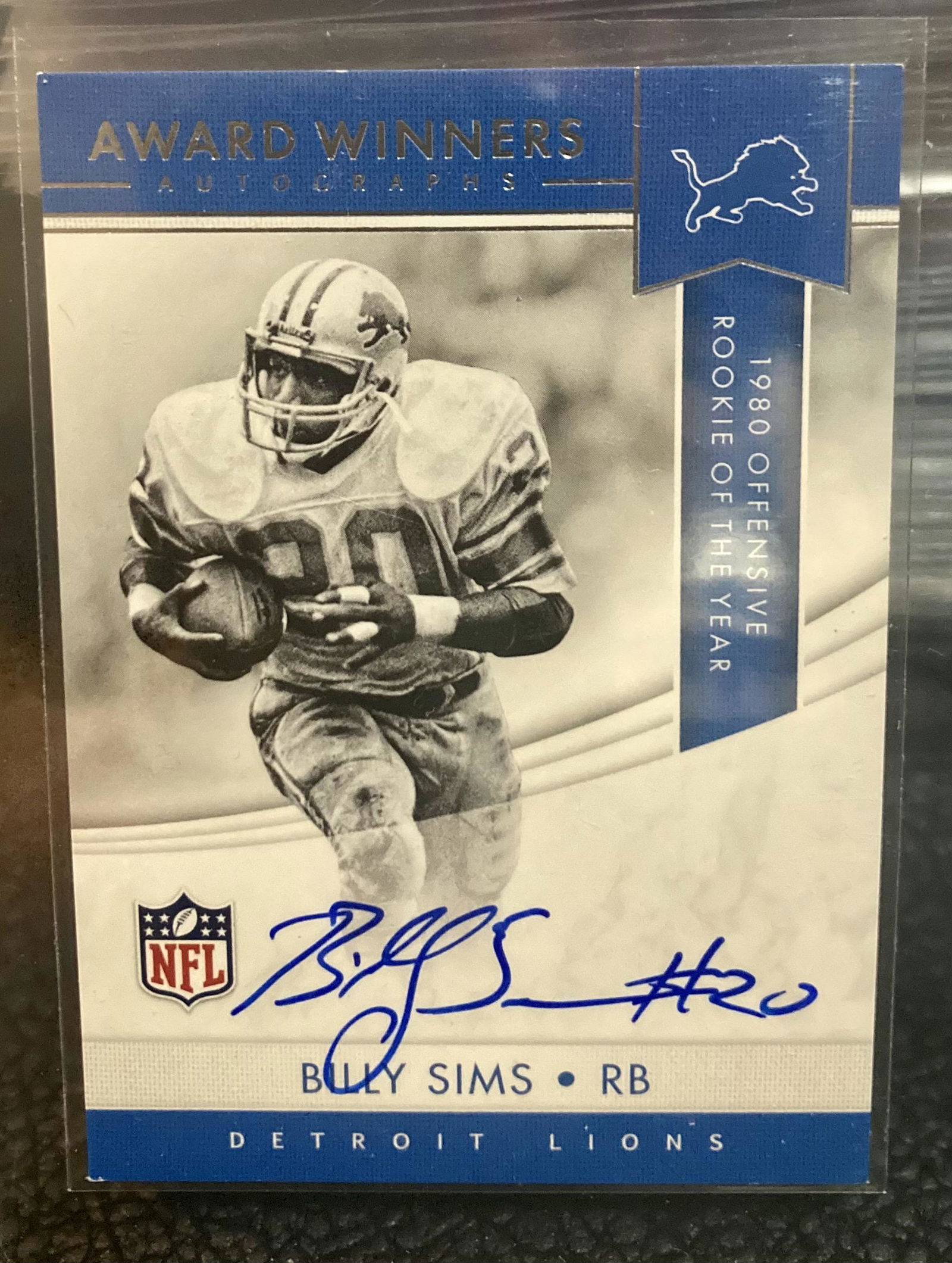 2017 Billy Sims Panini Select Award Winners Auto  Lions (1 of 2)