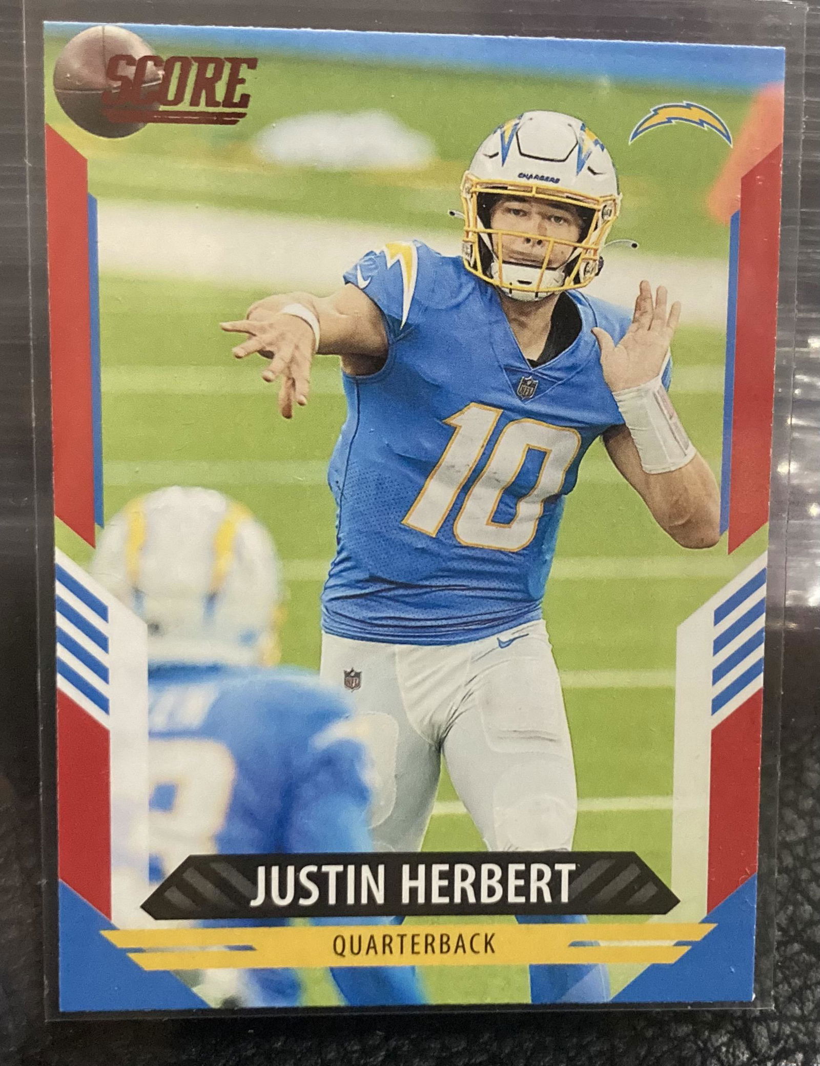 Justin Herbert 2021 Panini Score #233 RED PARALLEL SP (1 of 2)