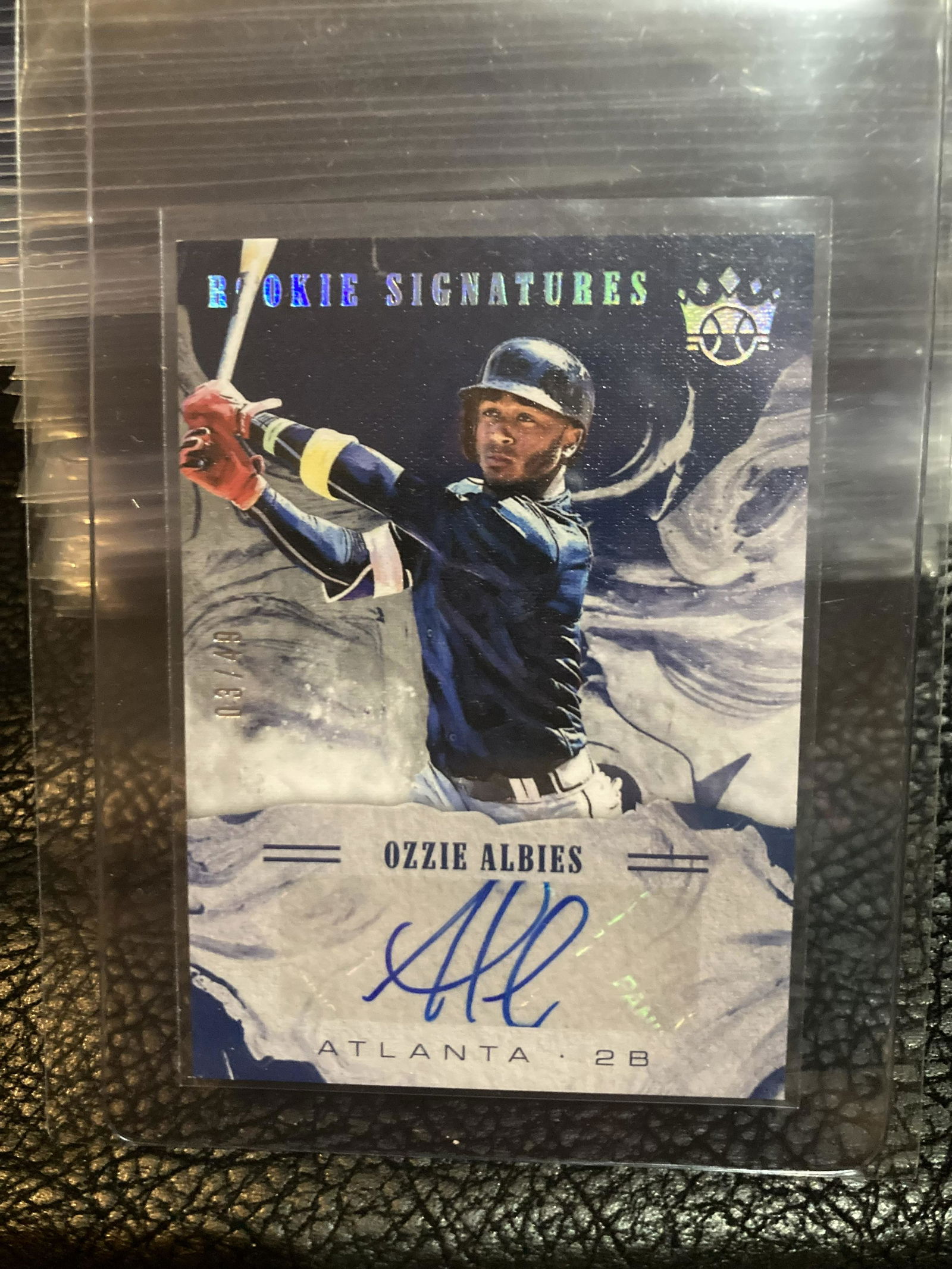 Ozzie Albies 2018 Diamond Kings Rc Rookie Auto Sp (1 of 1)