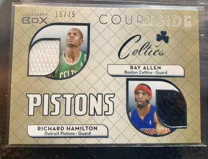 Ray Allen Richard Hamilton 2007 Topps Luxury Box: Ray Allen Richard Hamilton 2007 Topps Luxury Box Courtside Dual Relics /75 Hof