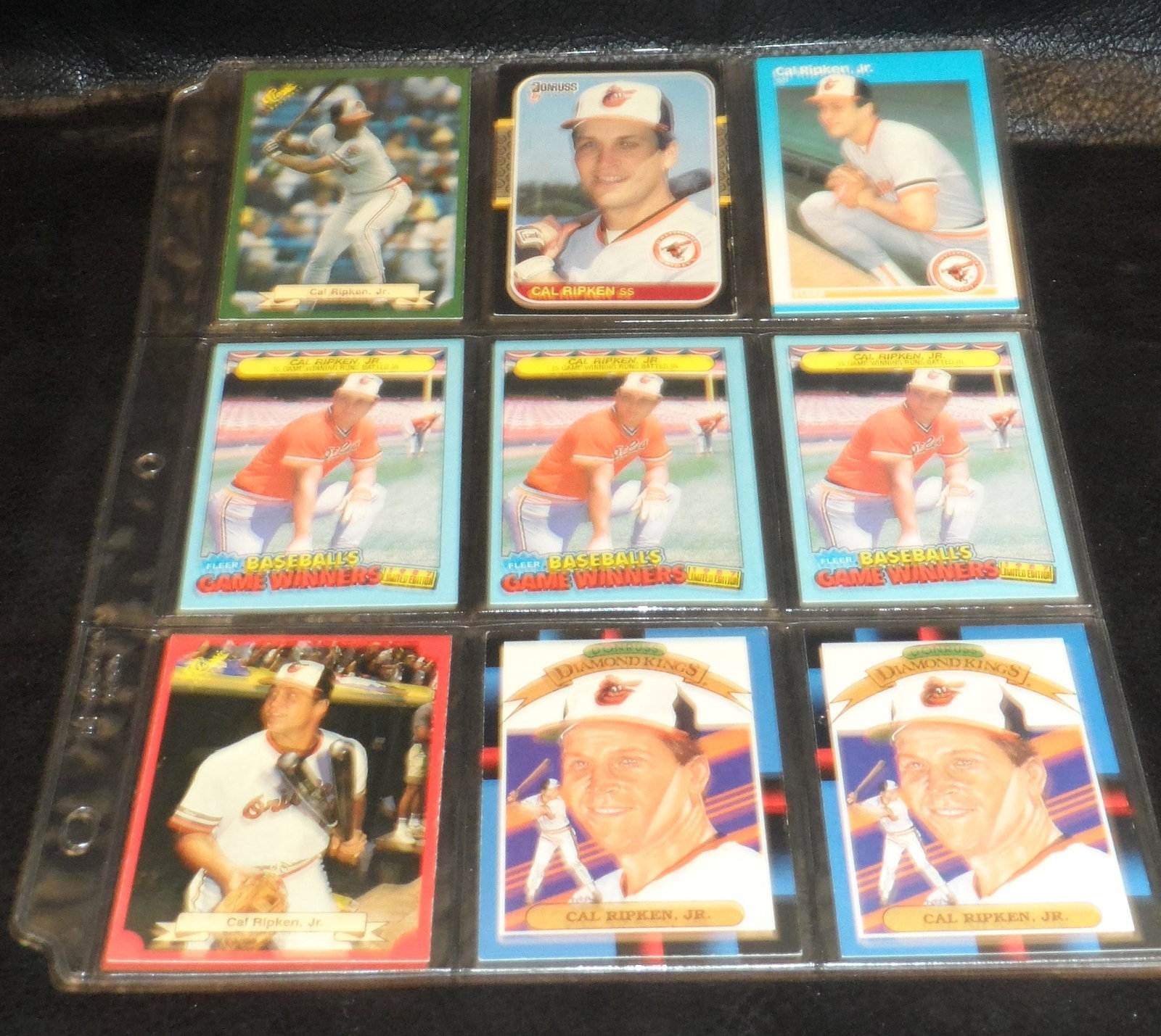 Cal Ripken Lot of 9 Baseball Cards (1 of 2)