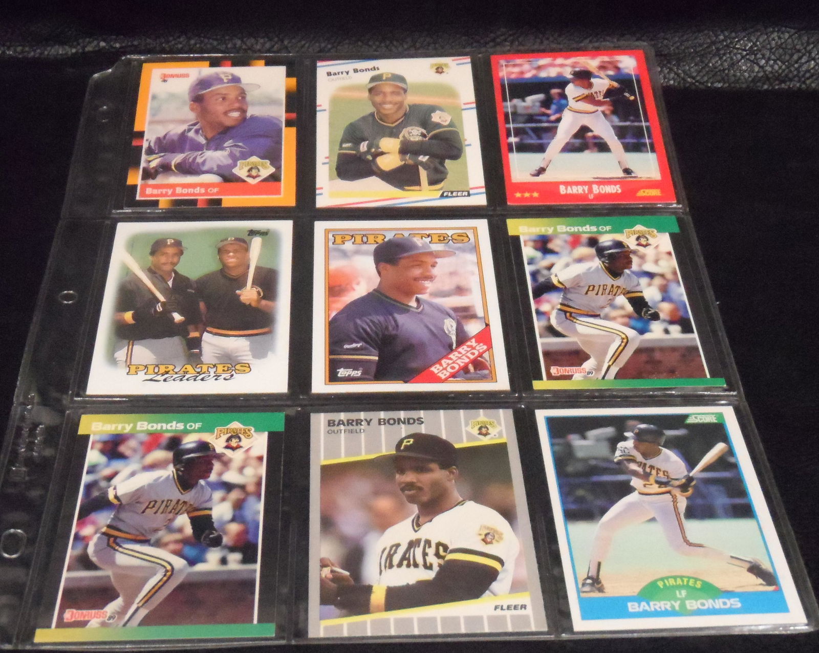 Barry Bonds Lot Of 9 Baseball Cards (1 of 2)