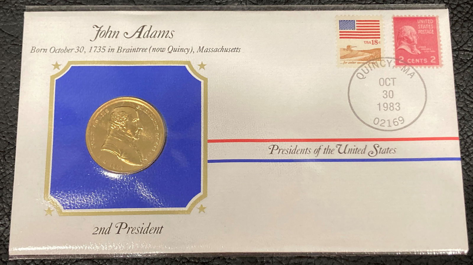 The 2nd Presidential Medals Cover Collection John Adams (1 of 2)