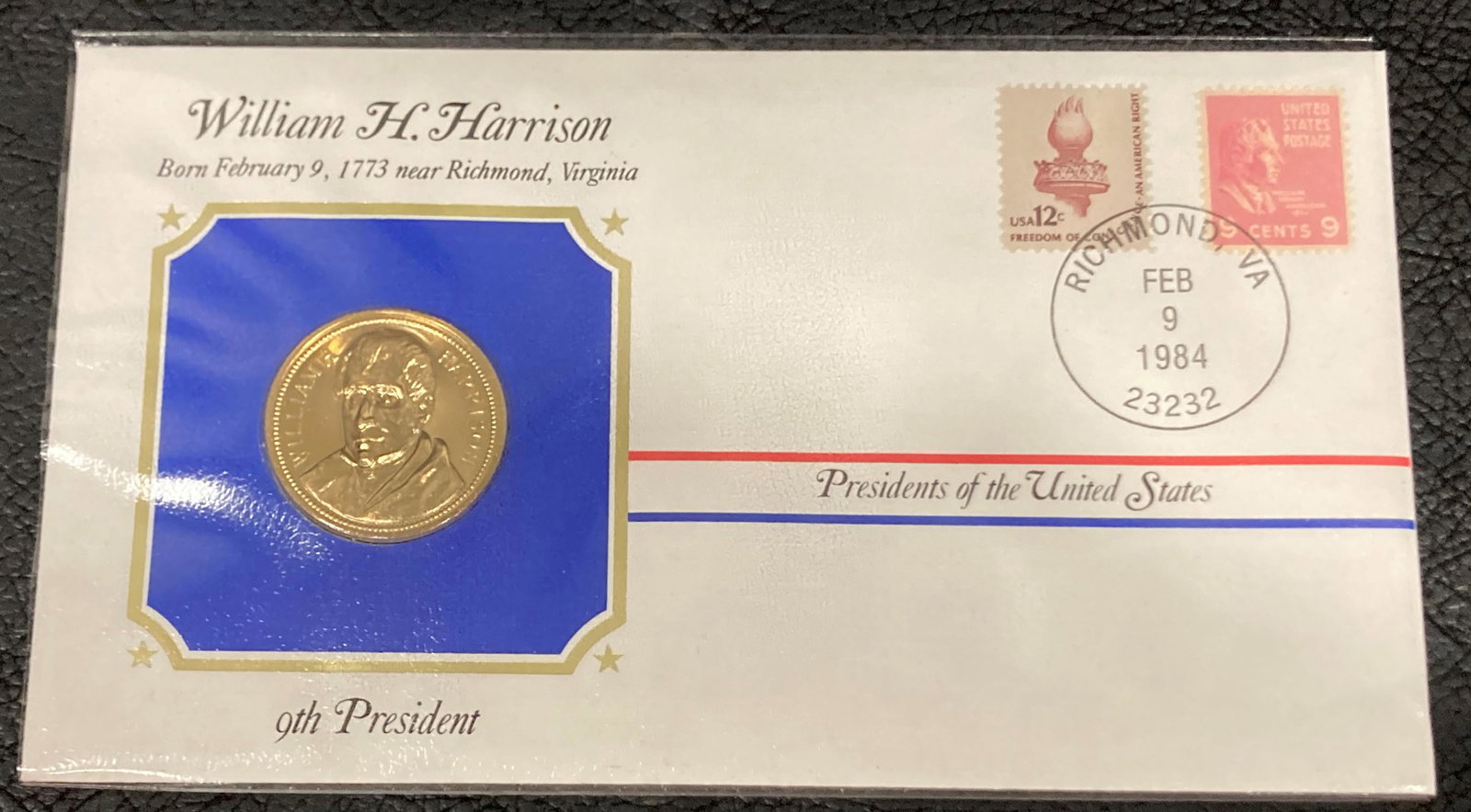 The 9th Presidential Medals Cover Collection William H: The 9th Presidential Medals Cover Collection William H Harrison 1983 24k Gold