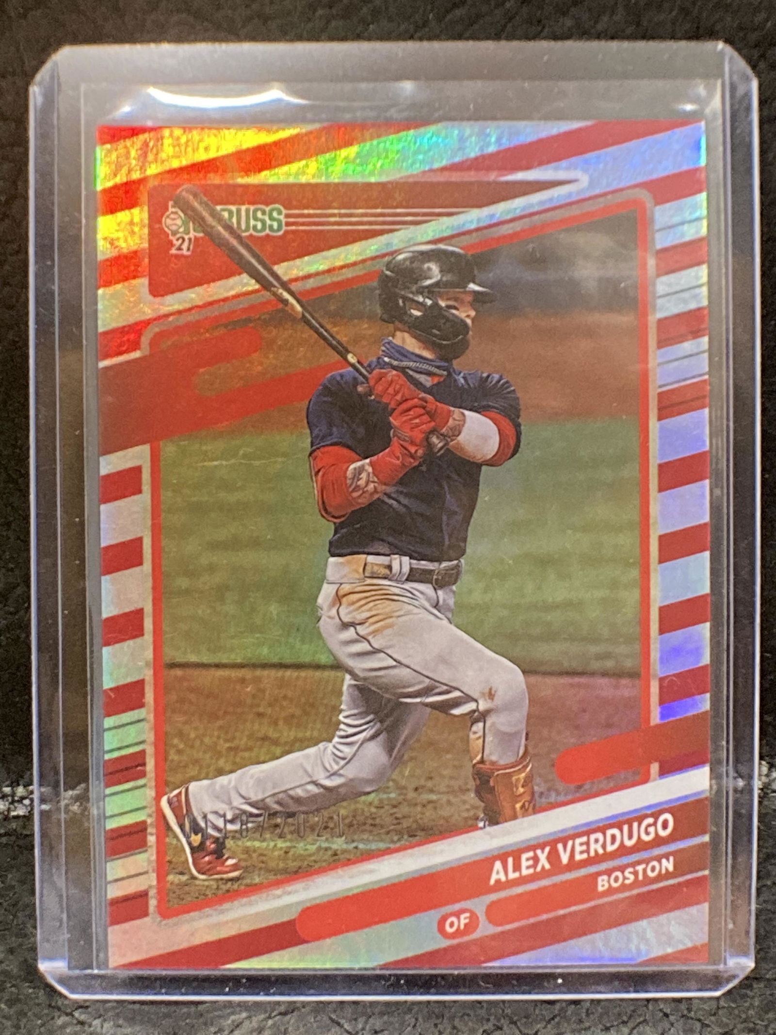 Alex Verdugo2021 Donruss Diamond Kings Candy Cane #73: Alex Verdugo2021 Donruss Diamond Kings Candy Cane #73 Boston Red Sox #’d/2021