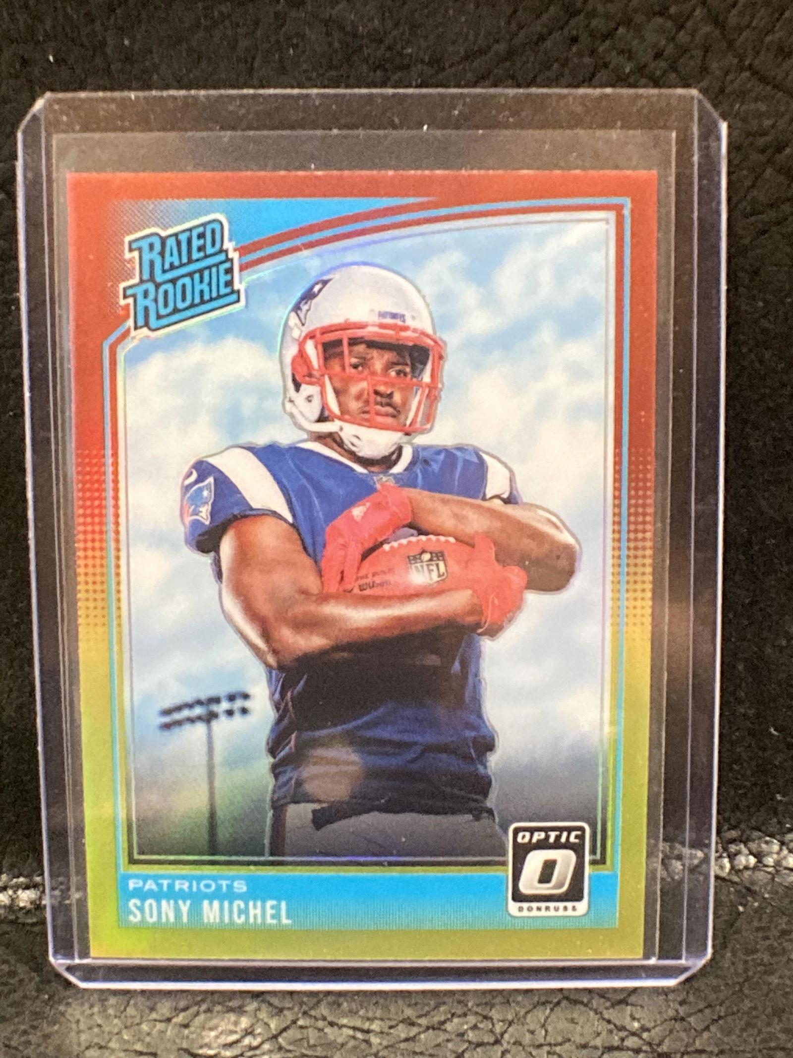 Sony Michel 2018 Optic Rated Rookie Red Yellow Prizm Rc (1 of 2)