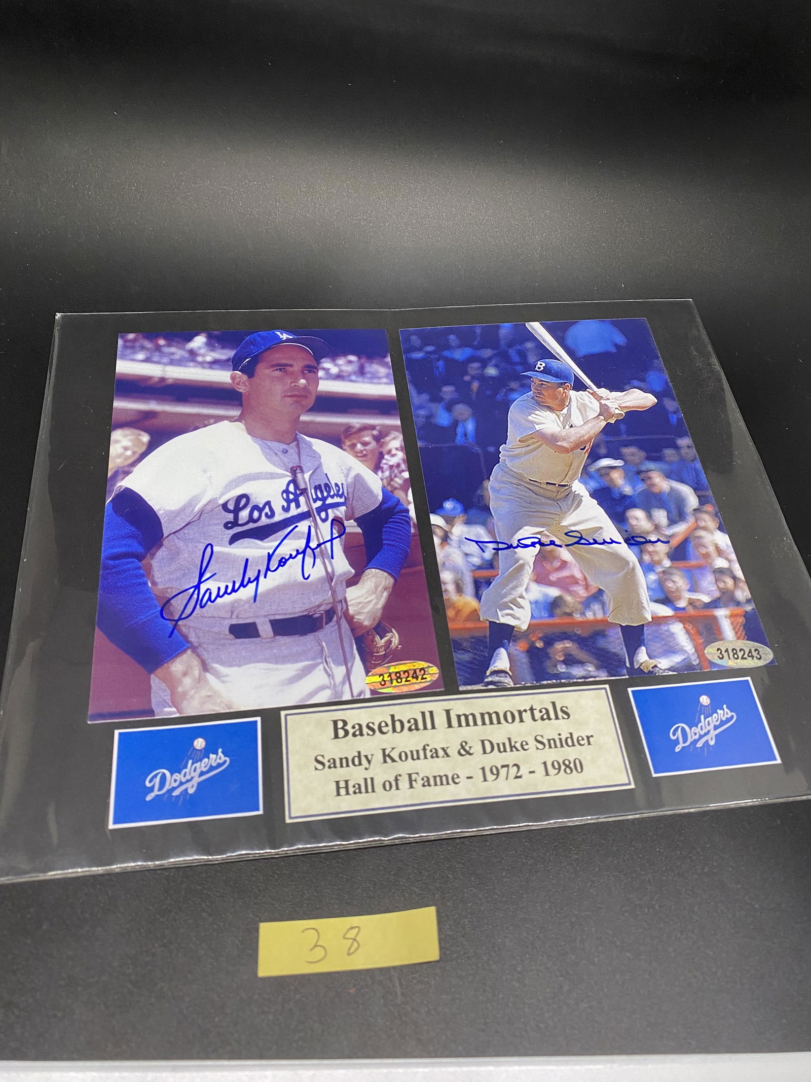 Los Angeles Dodgers Sandy Koufax /Duke Snider Autograph (1 of 1)