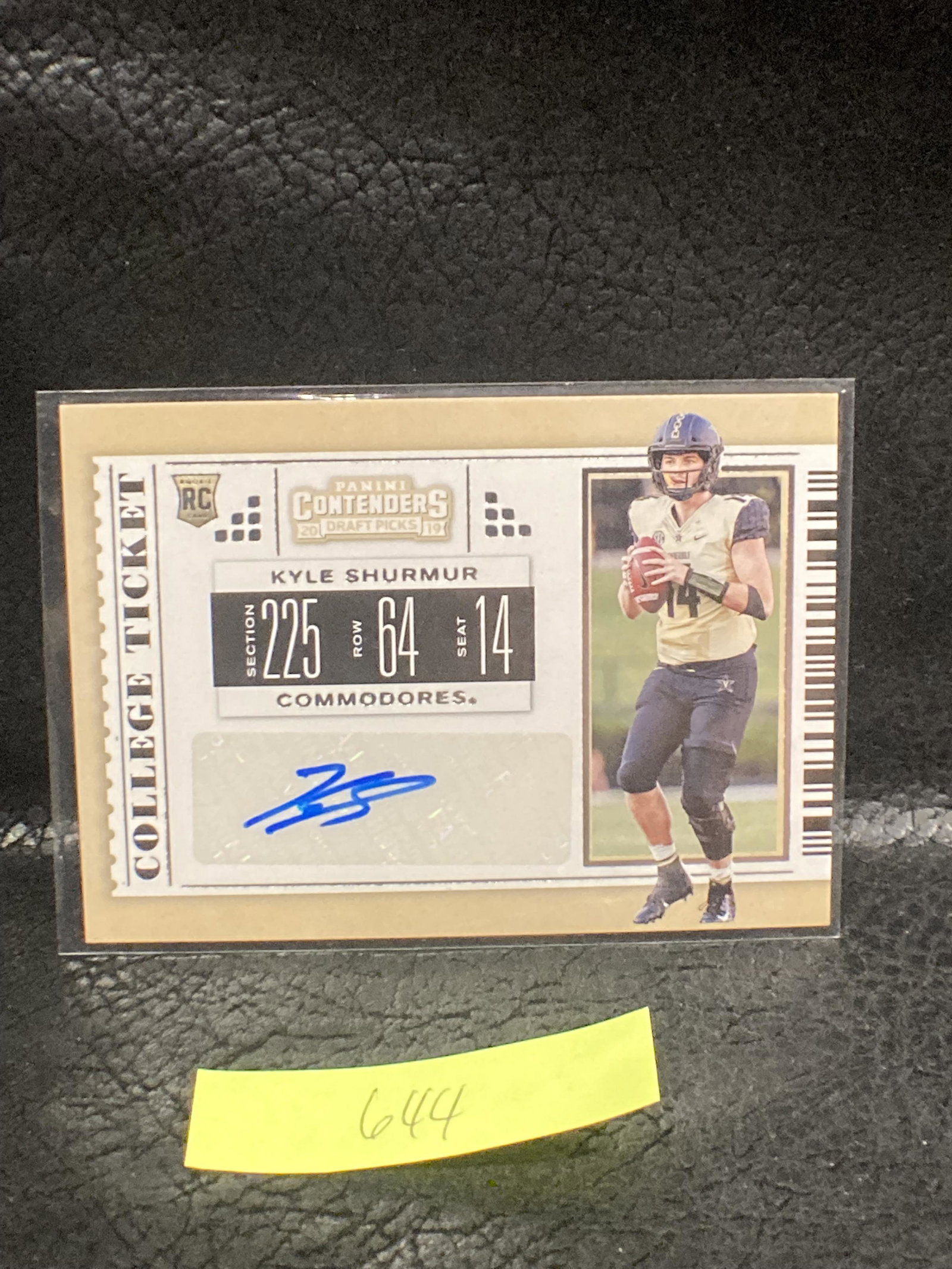 Kyle Shurmur 2019 Contenders Draft Picks College Ticket (1 of 2)