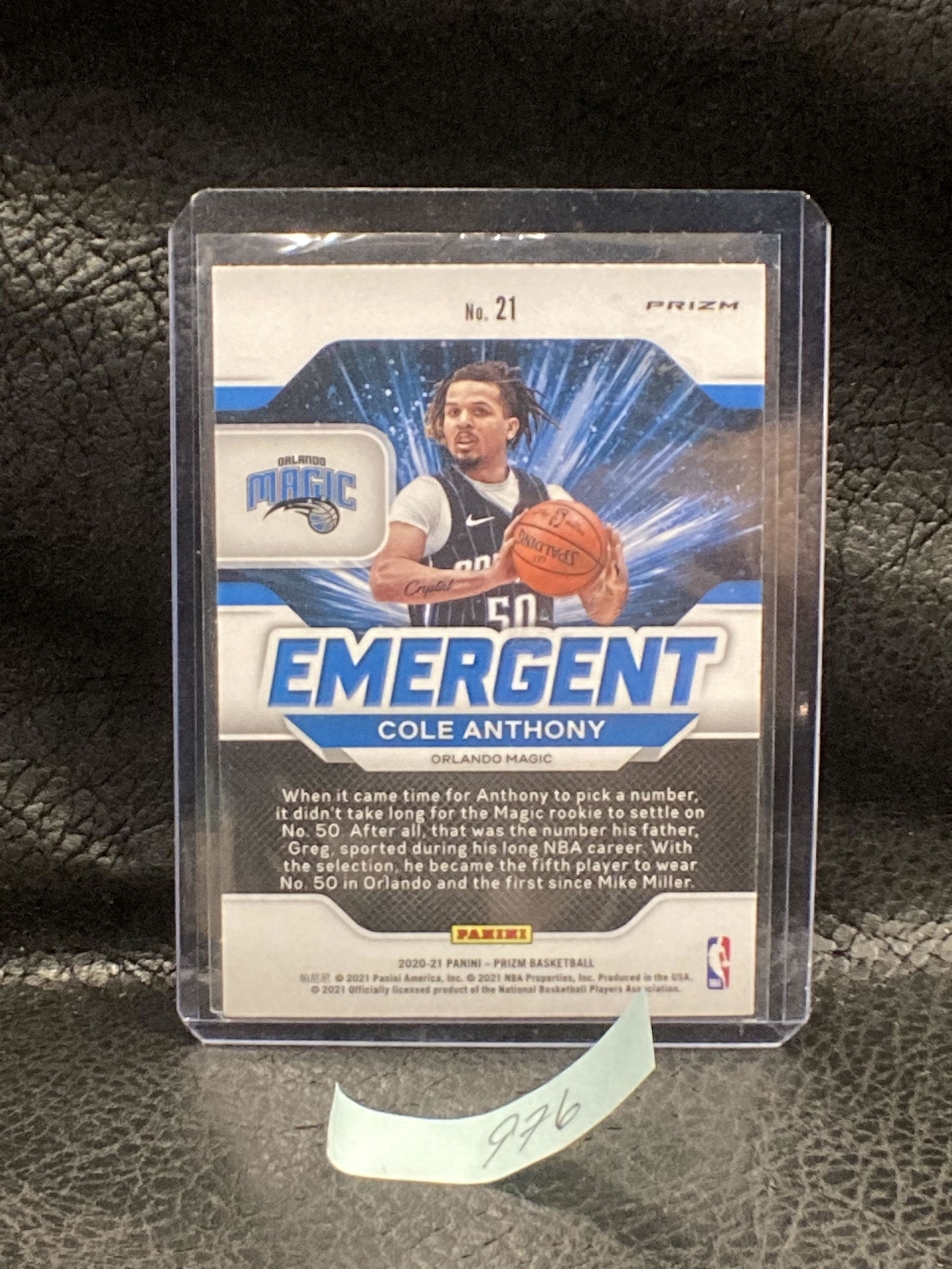 Cole Anthony 2020-21 Panini Prizm Basketball Emergent (1 of 1)