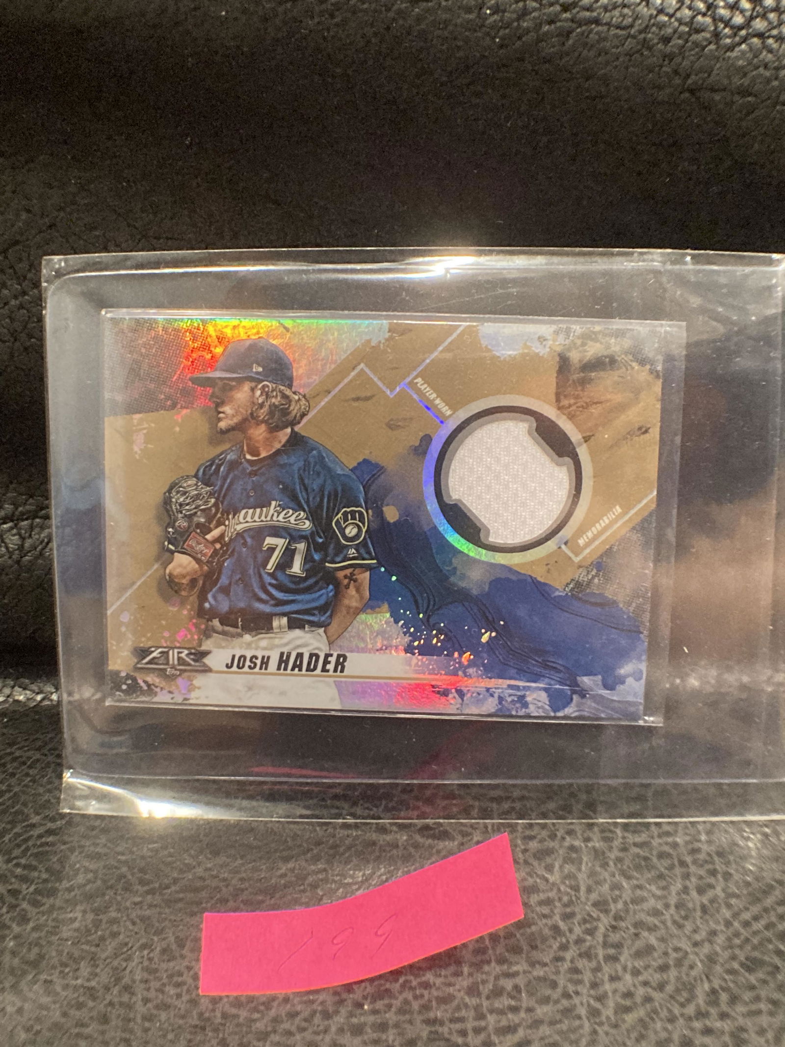 Josh Hader 2019 Topps Fire Relics Green #FRJH Jersey (1 of 2)