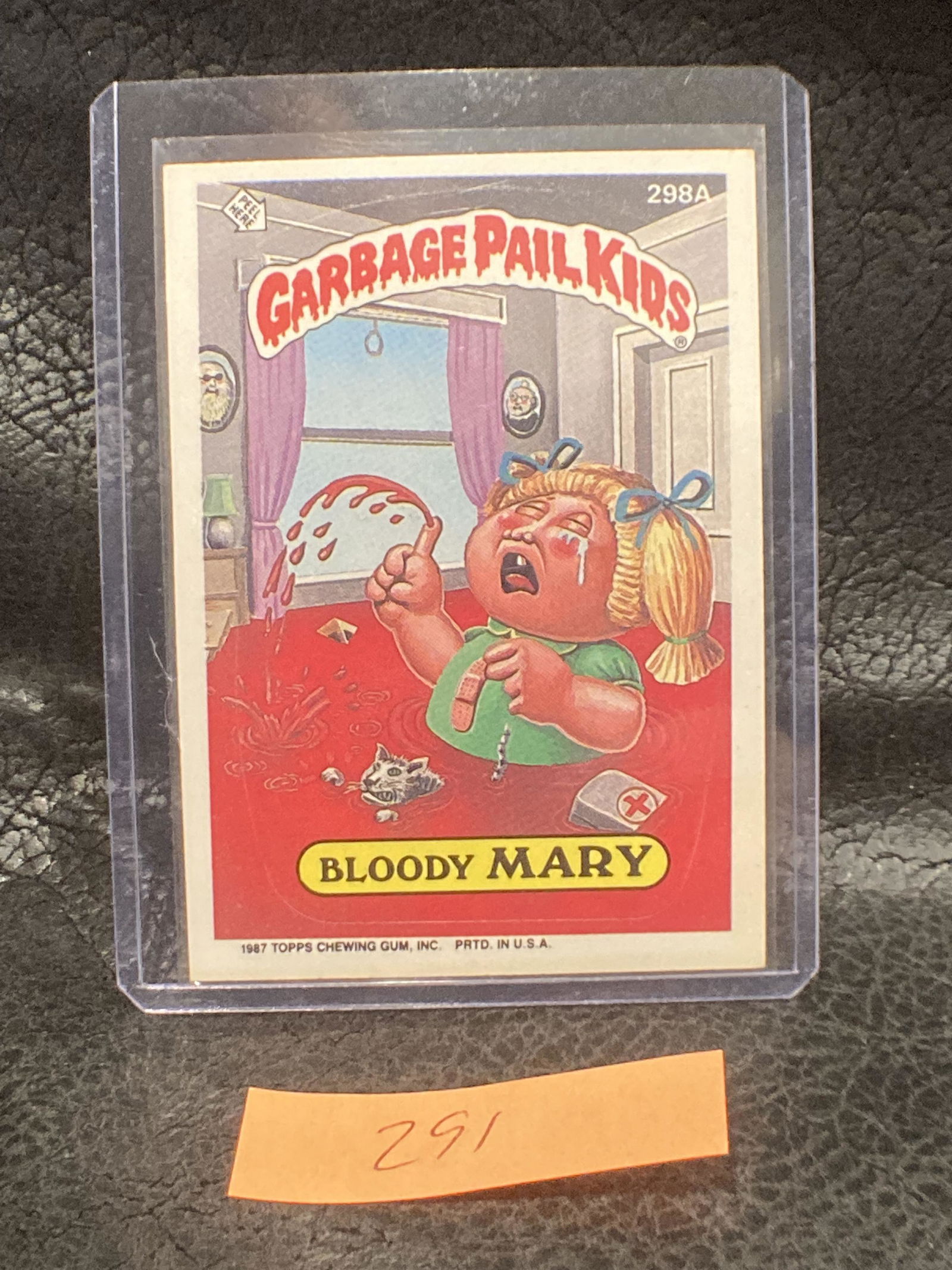 1987 Garbage Pail Kids Topps Original Series 8 Sticker: 1987 Garbage Pail Kids Topps Original Series 8 Sticker Bloody Mary 298a