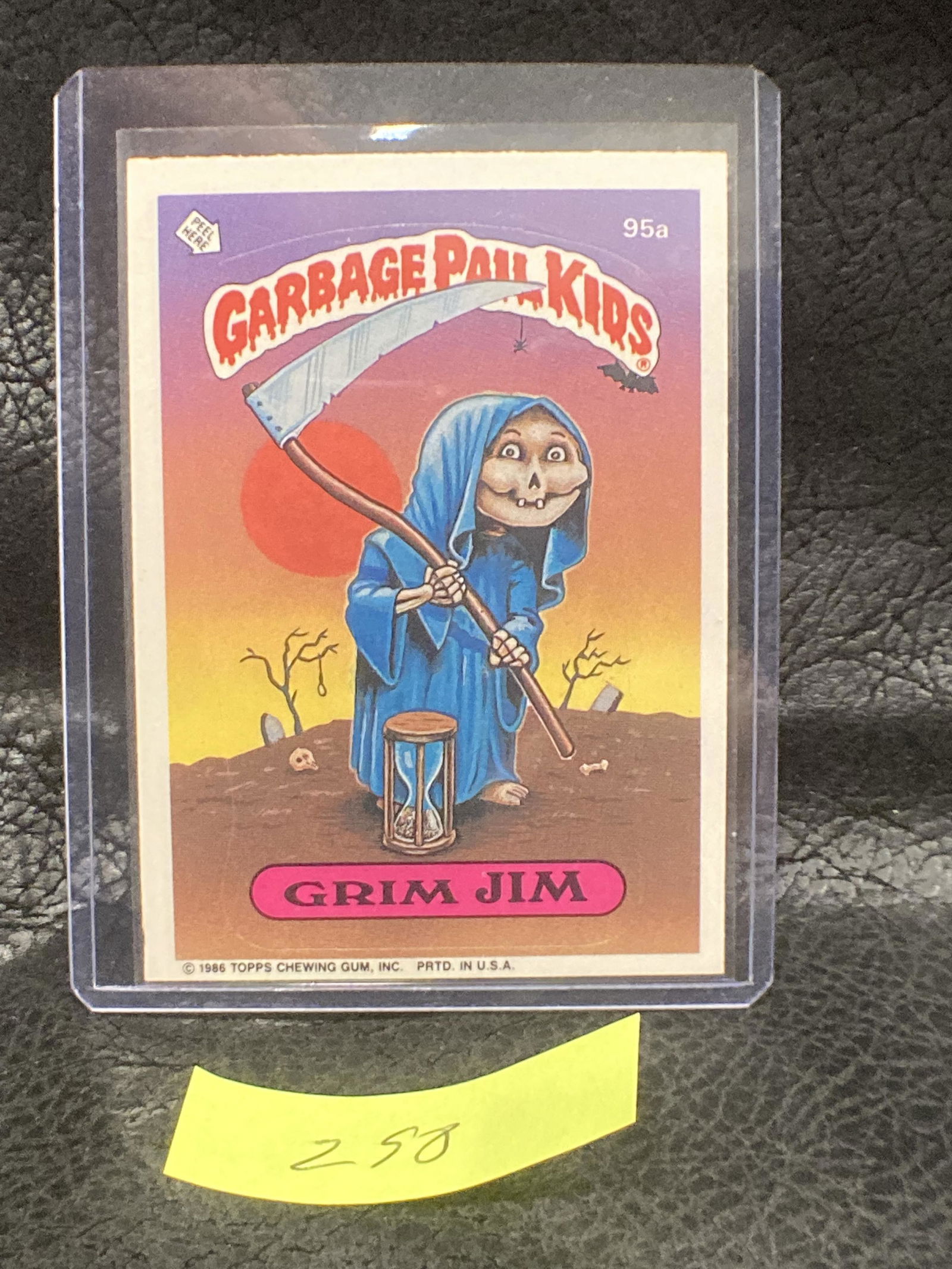 1986 Garbage Pail Kids Sticker #95a Grim Jim Gpk Series: 1986 Garbage Pail Kids Sticker #95a Grim Jim Gpk Series 3 Vintage