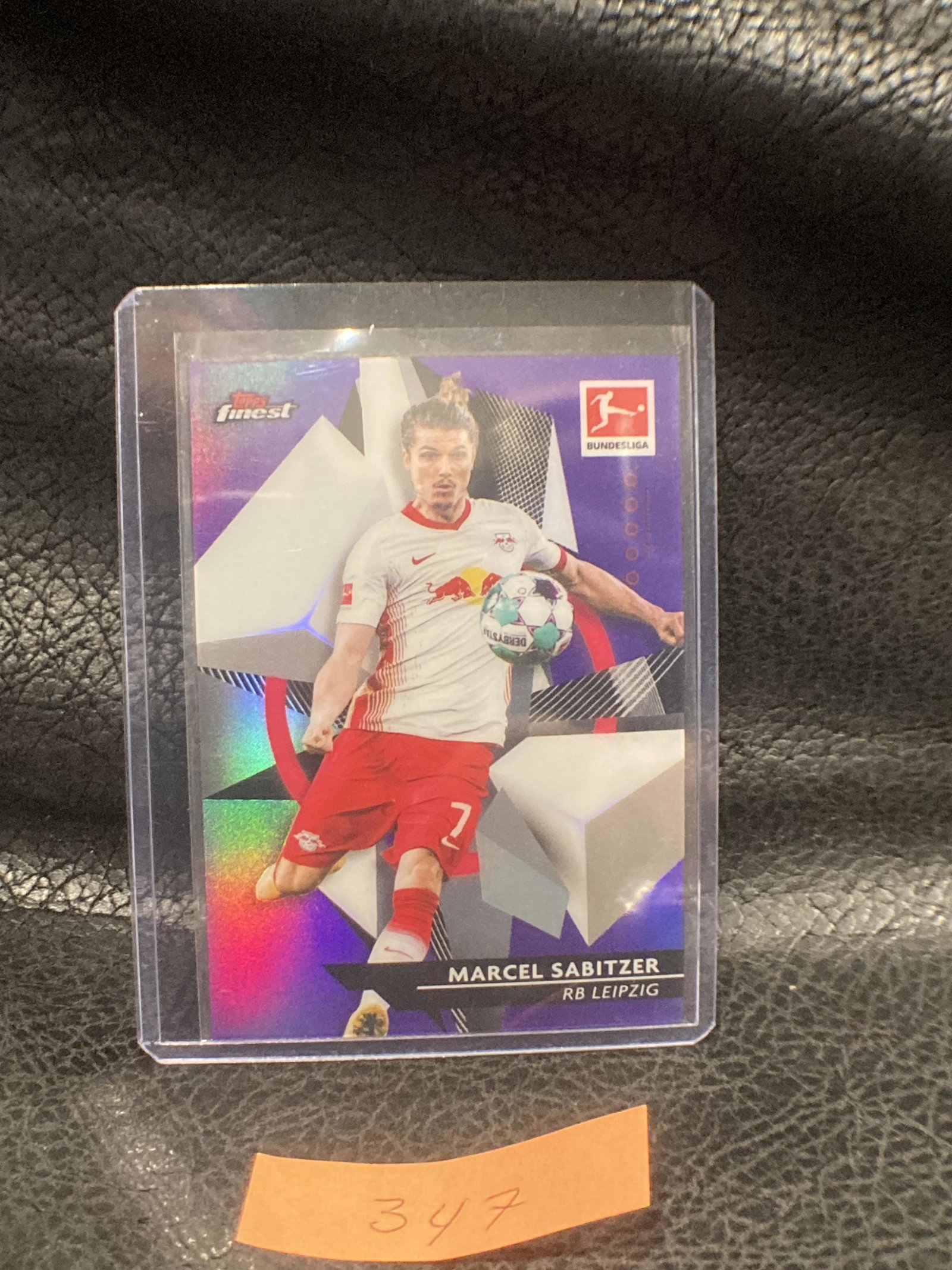 2020-21 Topps Finest Bundesliga Marcel Sabitzer Purple: 2020-21 Topps Finest Bundesliga Marcel Sabitzer Purple Wave Refractor Card /250