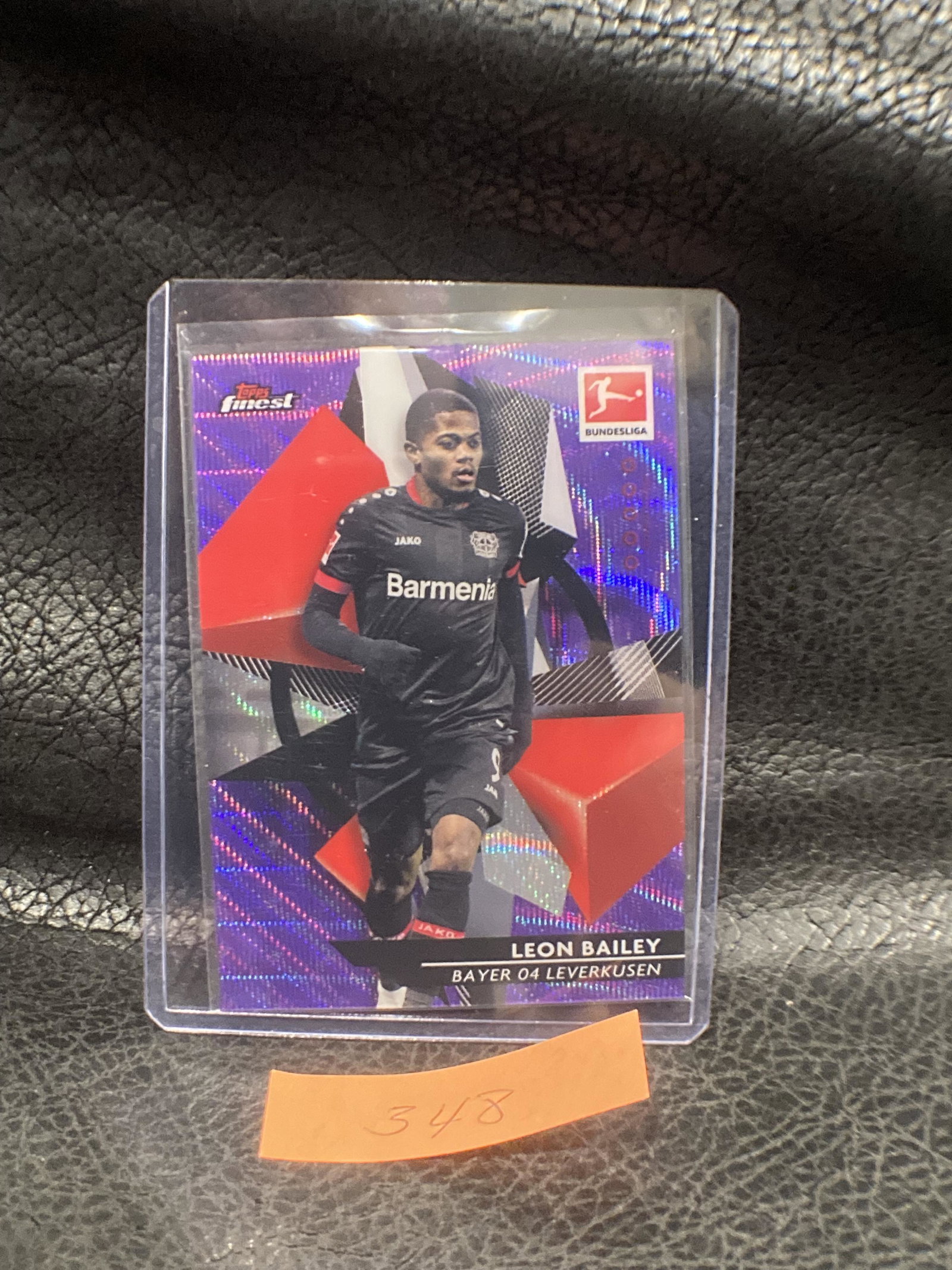 2020-21 Topps Finest Bundesliga Purple Wave Refractor: 2020-21 Topps Finest Bundesliga Purple Wave Refractor /250 Leon Bailey #65