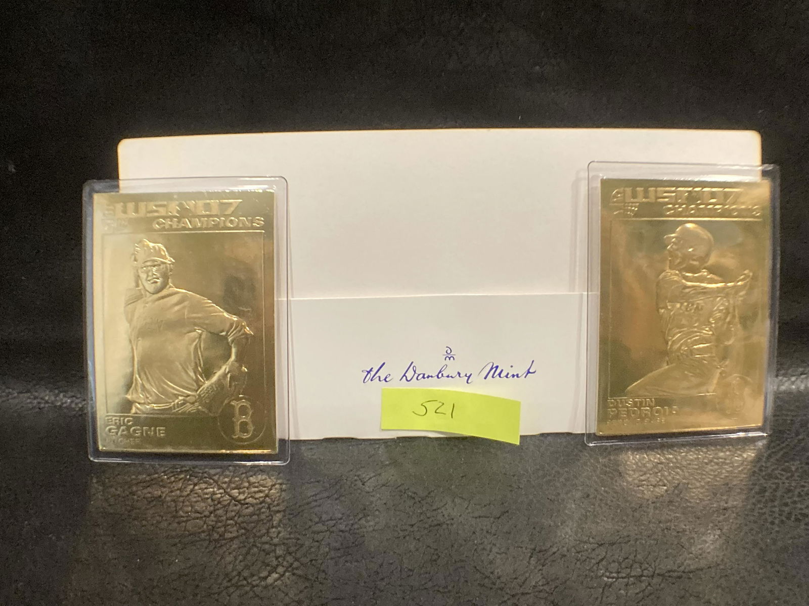 Eric Gagne & Dustin Pedroia 22kt Gold Danbury Mint Card: Eric Gagne & Dustin Pedroia 22kt Gold Danbury Mint Card