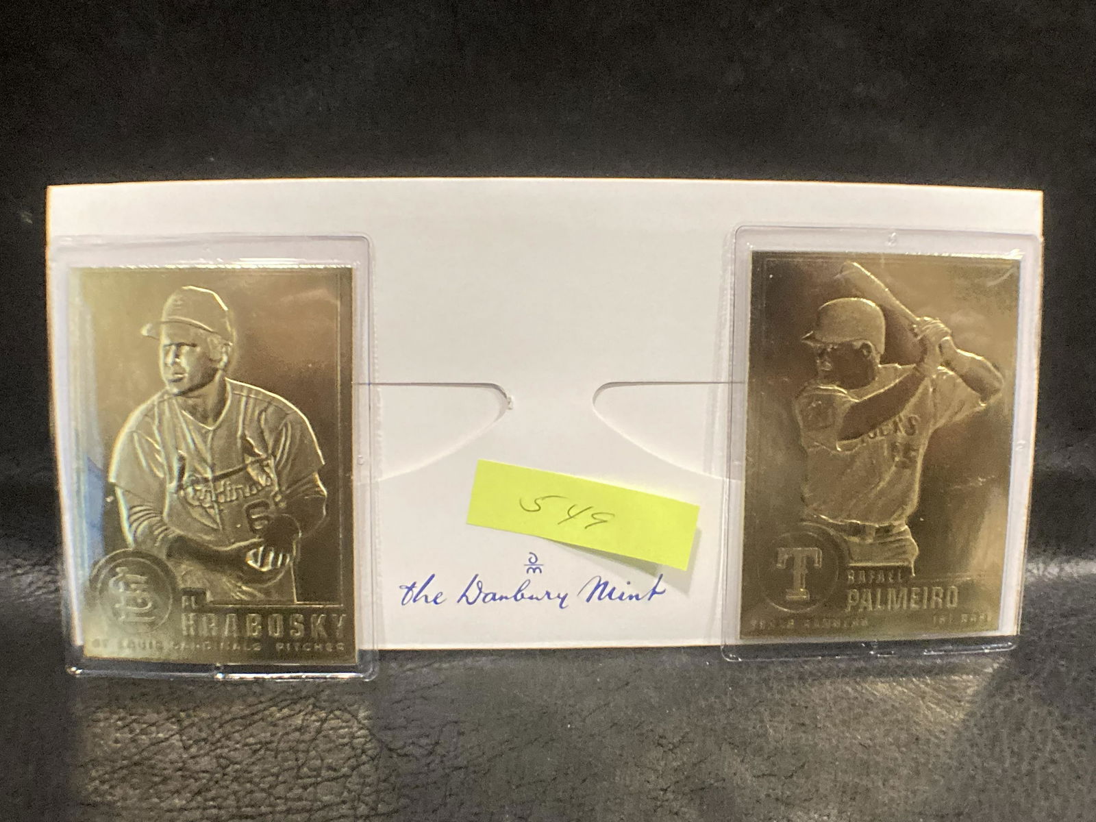 Rafael Palmeiro Al Hrabosky 22kt Gold Danbury Mint Card: Rafael Palmeiro Al Hrabosky 22kt Gold Danbury Mint Card