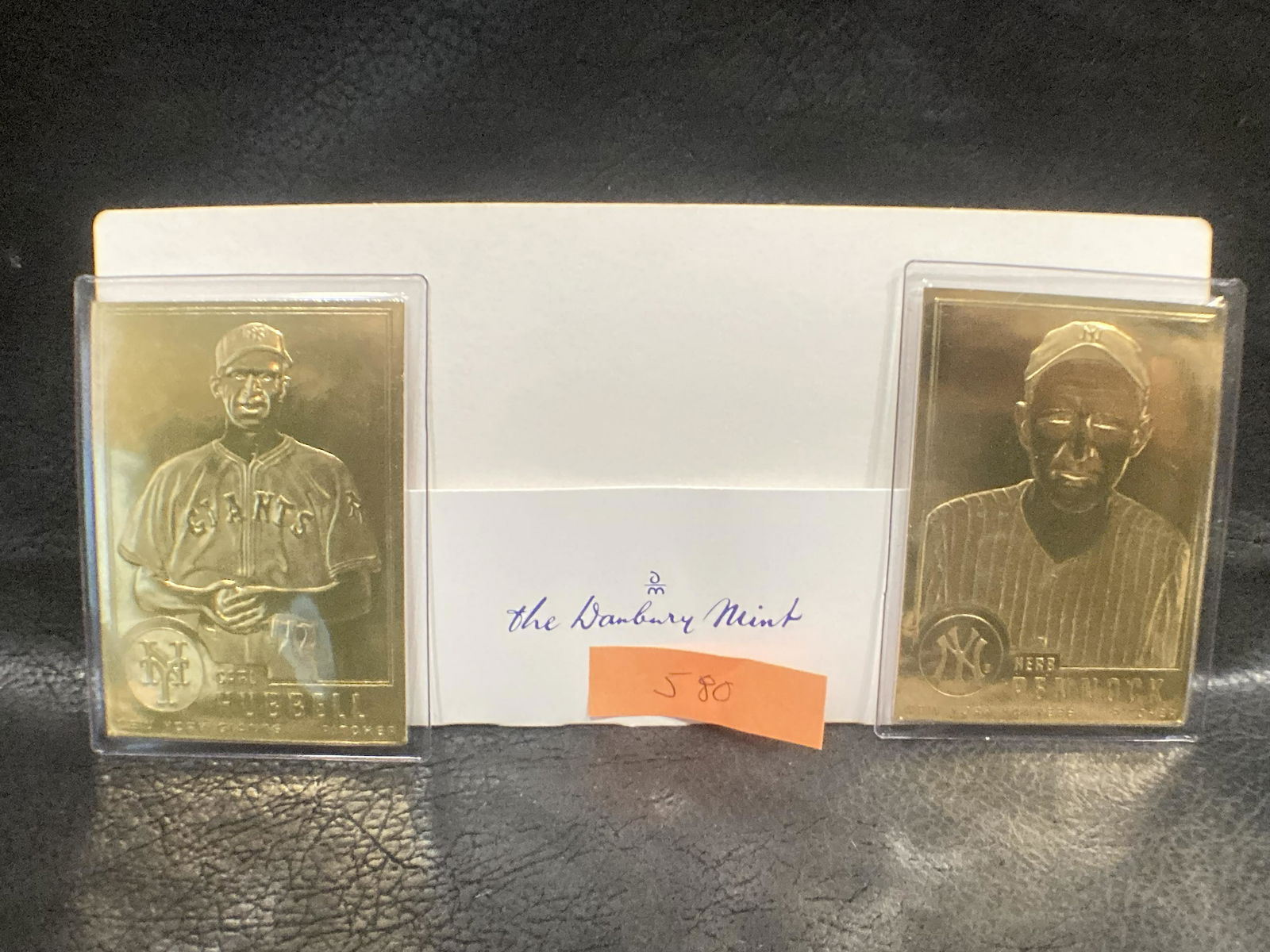 Herb Pennock Carl Hubbell 22kt Gold Danbury Mint Card: Herb Pennock Carl Hubbell 22kt Gold Danbury Mint Card