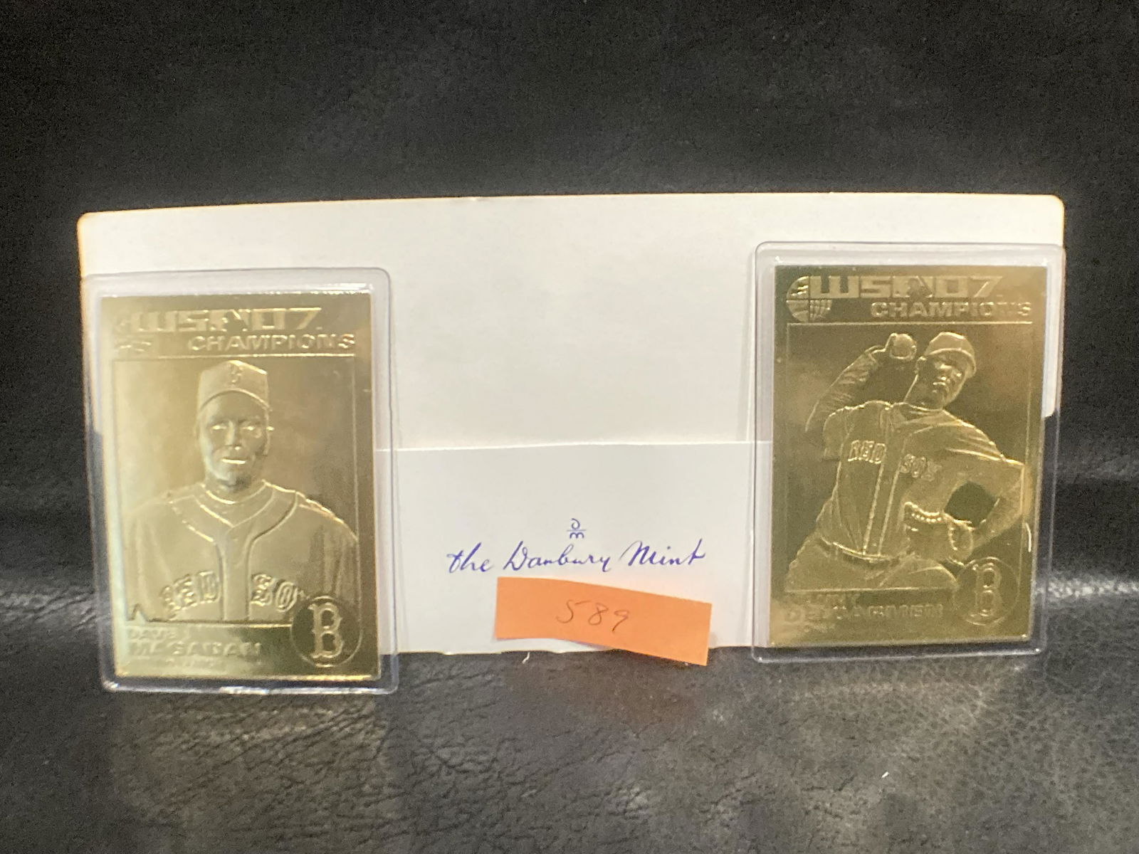 Dave Magadan Manny Delcarmen 22kt Gold Danbury Mint: Dave Magadan Manny Delcarmen 22kt Gold Danbury Mint Card