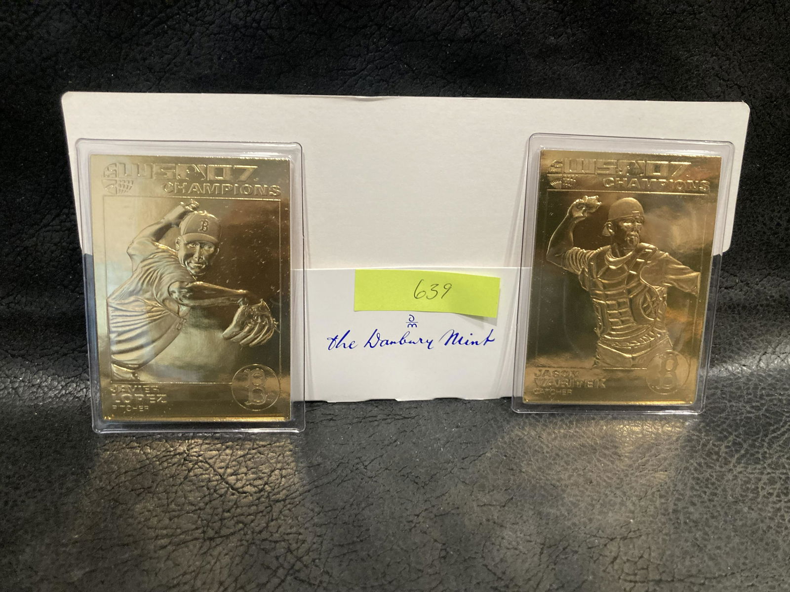 Jason Varitek Javier Lopez 22kt Gold Danbury Mint Card: Jason Varitek Javier Lopez 22kt Gold Danbury Mint Card