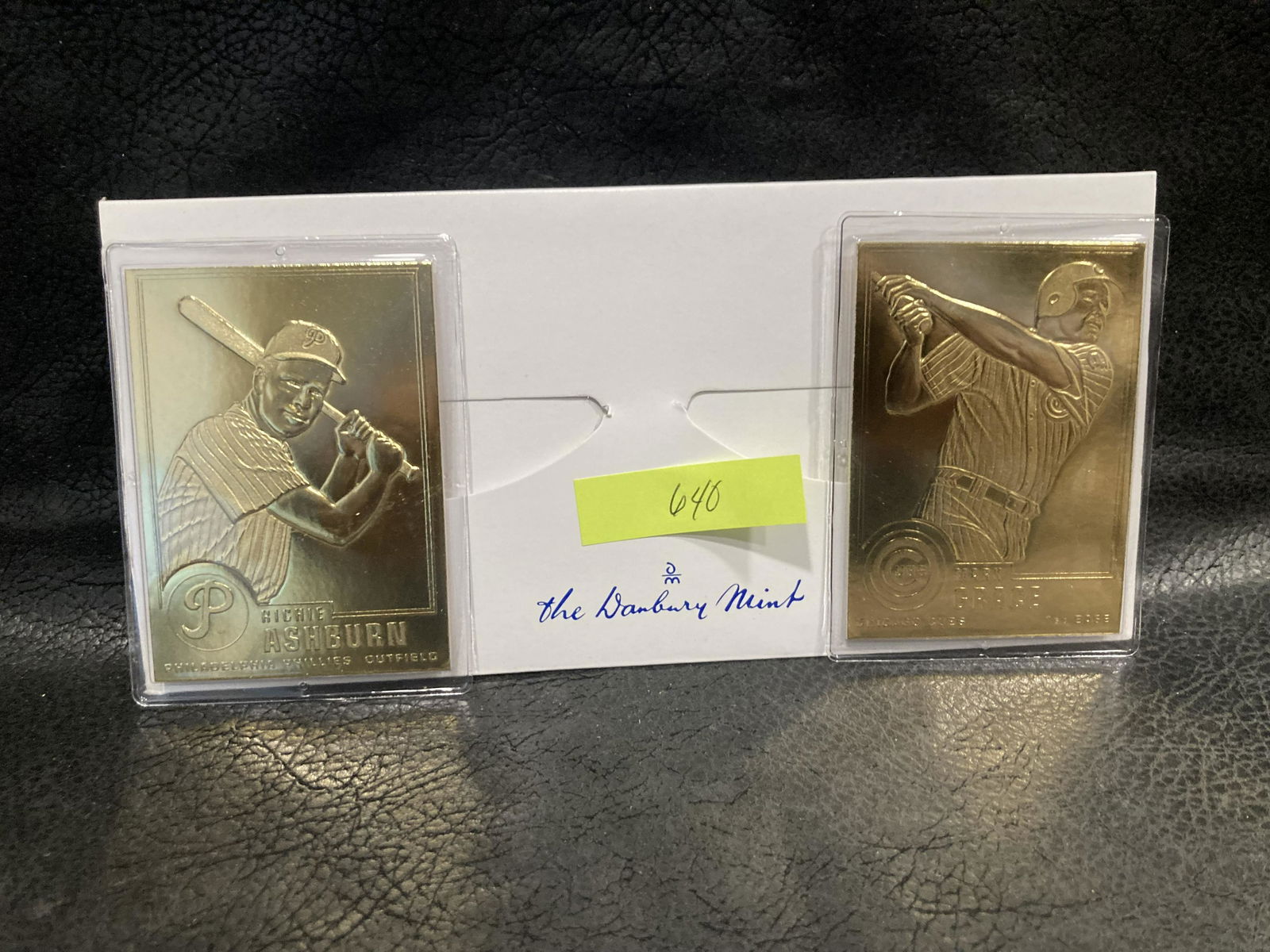 Richie Ashburn Mark Grace 22kt Gold Danbury Mint Card: Richie Ashburn Mark Grace 22kt Gold Danbury Mint Card