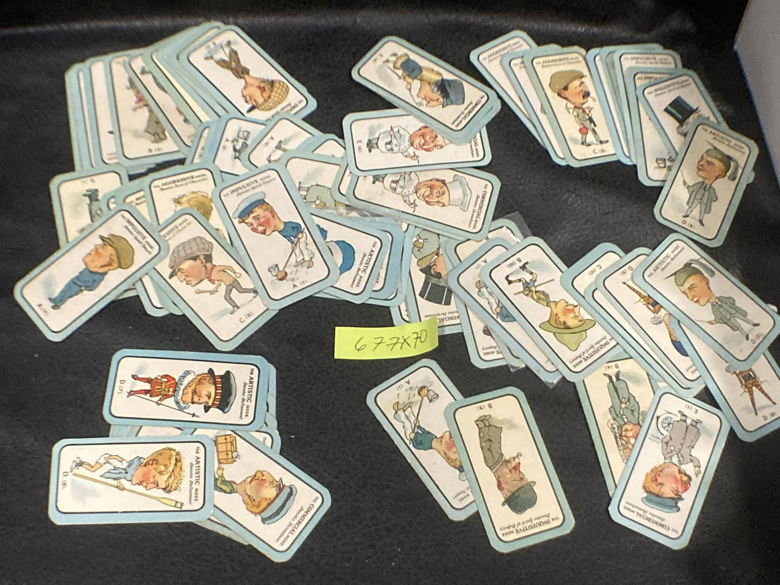 1927 Carreras-Nose Game Lot Of 70 Cards: 1927 Carreras-Nose Game Lot Of 70 Cards