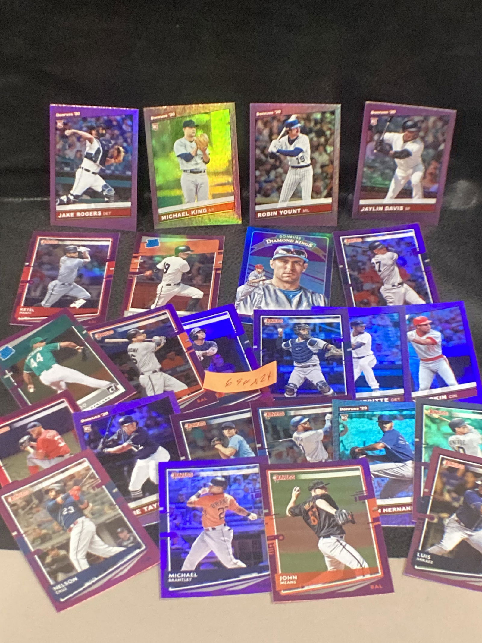 2020 Donruss Color Purple Foil Baseball Sps Lot of 24 (1 of 3)