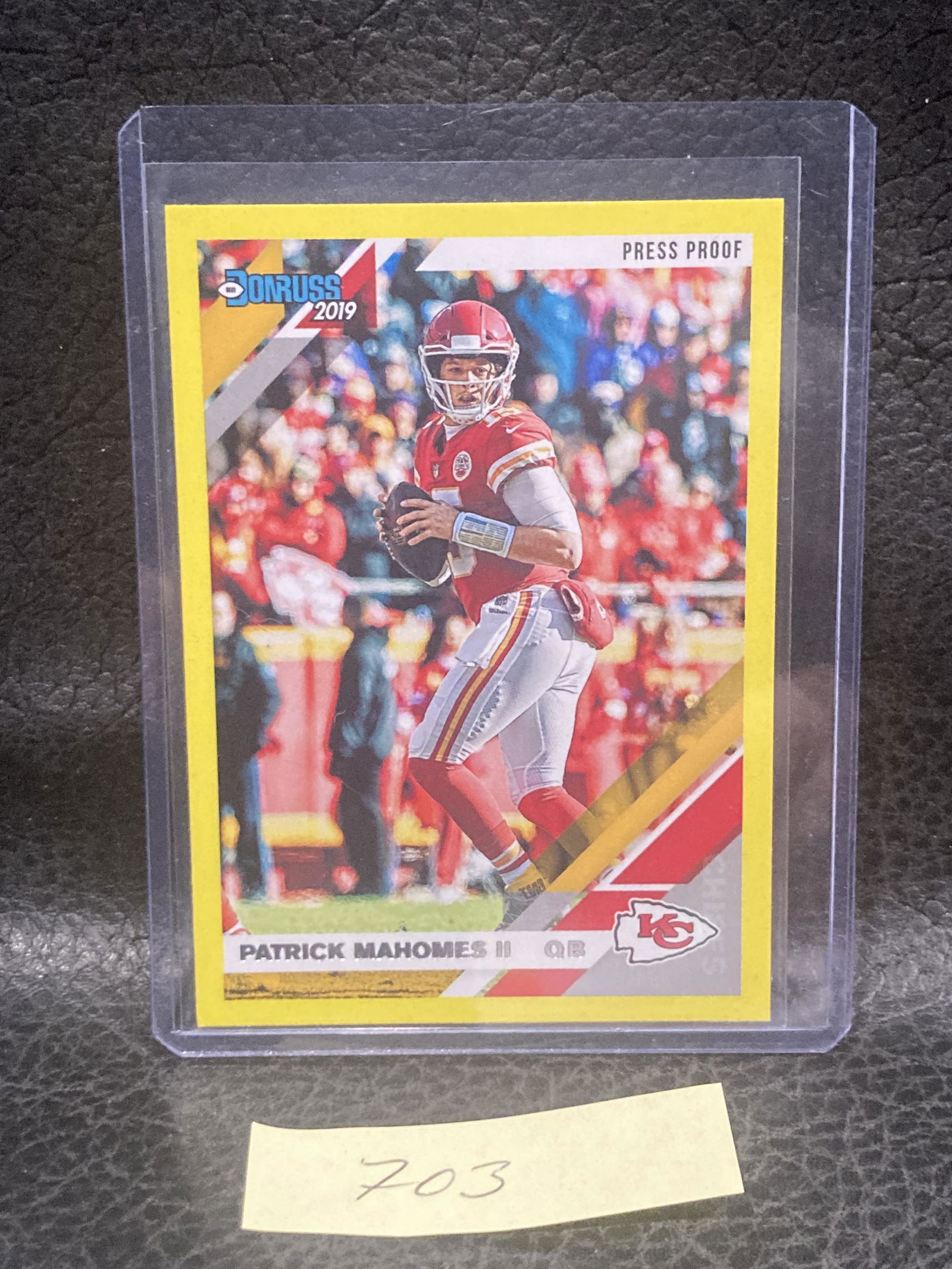 Patrick Mahomes 2019 Donruss #1 Yellow Press Proof (1 of 2)