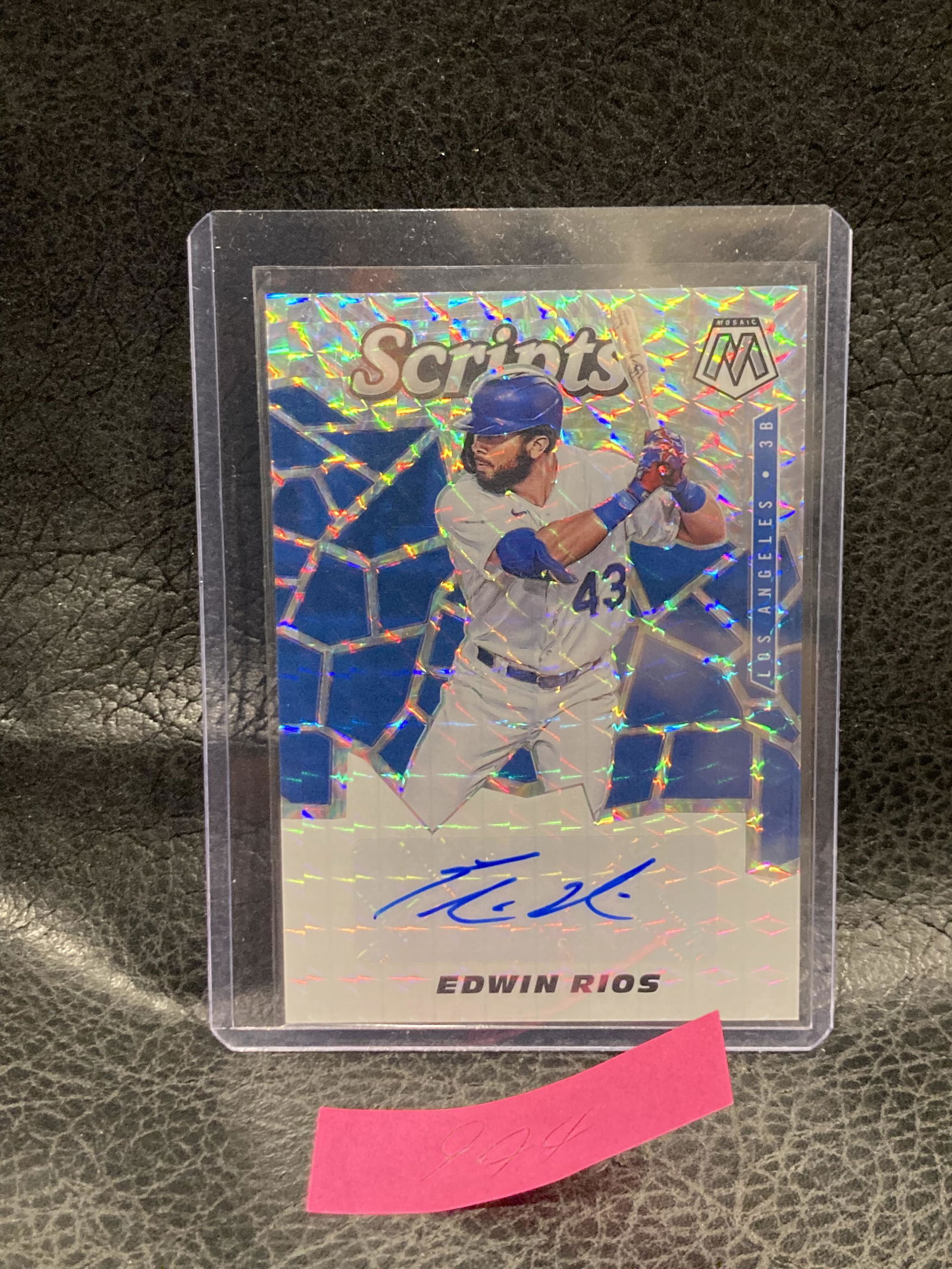 Edwin Rios 2021 Mosaic Scripts Prizm Auto Dodgers (1 of 2)