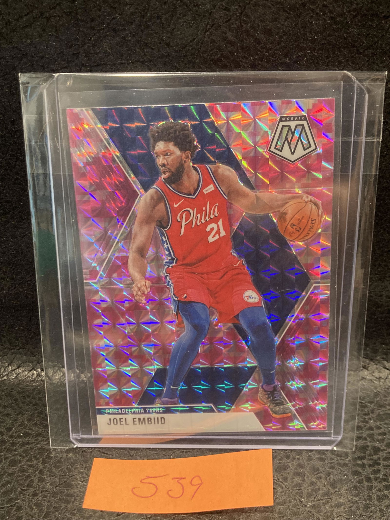 Joel Embiid 2019-20 Mosaic Pink Camo Prizm Philadelphia (1 of 2)