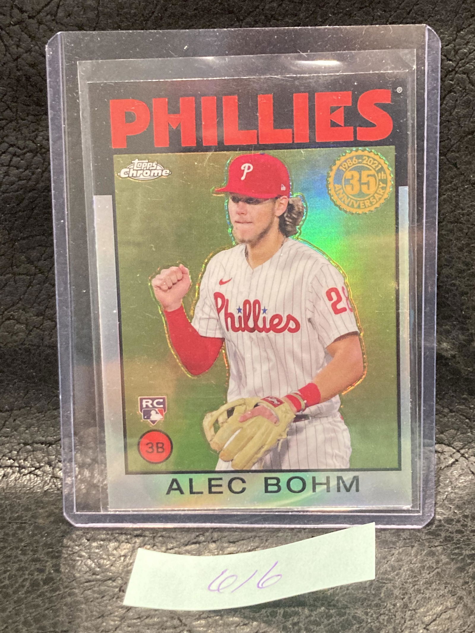 Alec Bohm Rc 2021 Topps Chrome Refractor 1986 35th Sp (1 of 2)