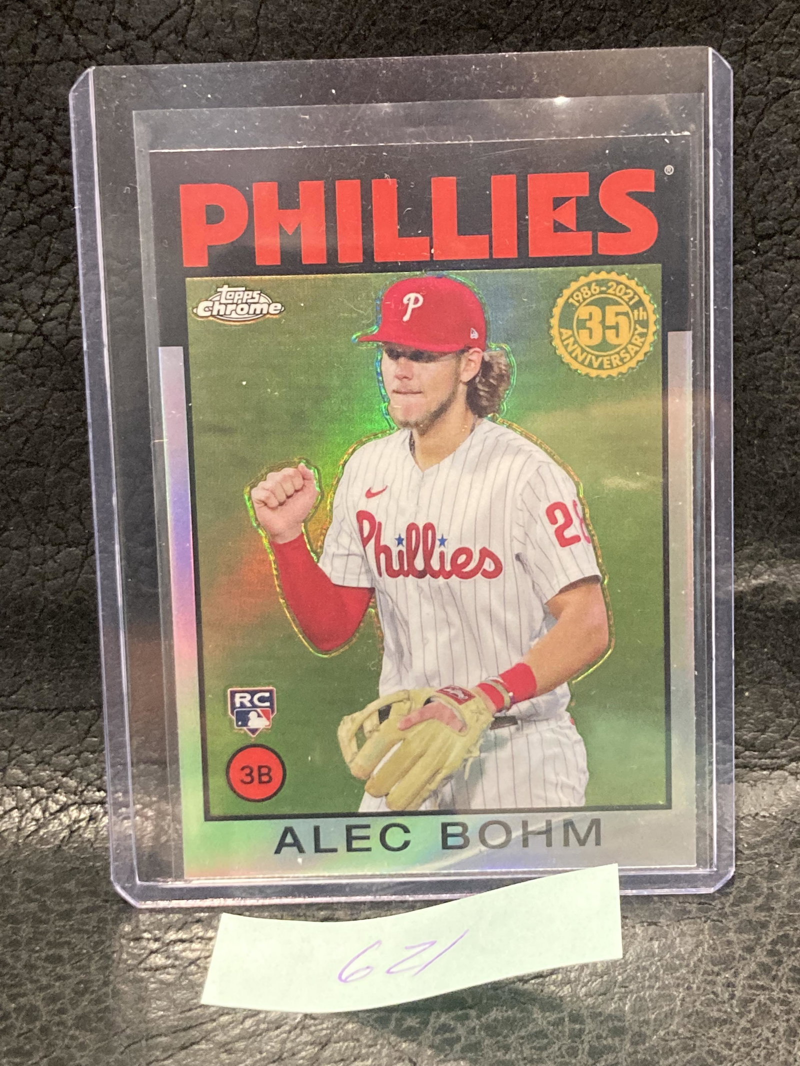 Alec Bohm Rc 2021 Topps Chrome Refractor 1986 35th Sp (1 of 2)