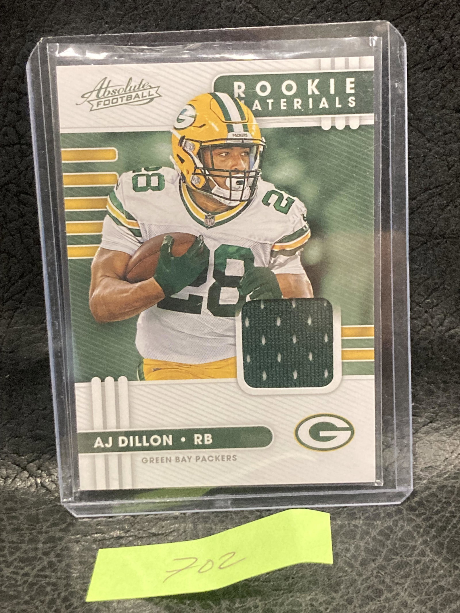 AJ Dillon 2020 Absolute Rookie Materials Jersey Relic (1 of 2)