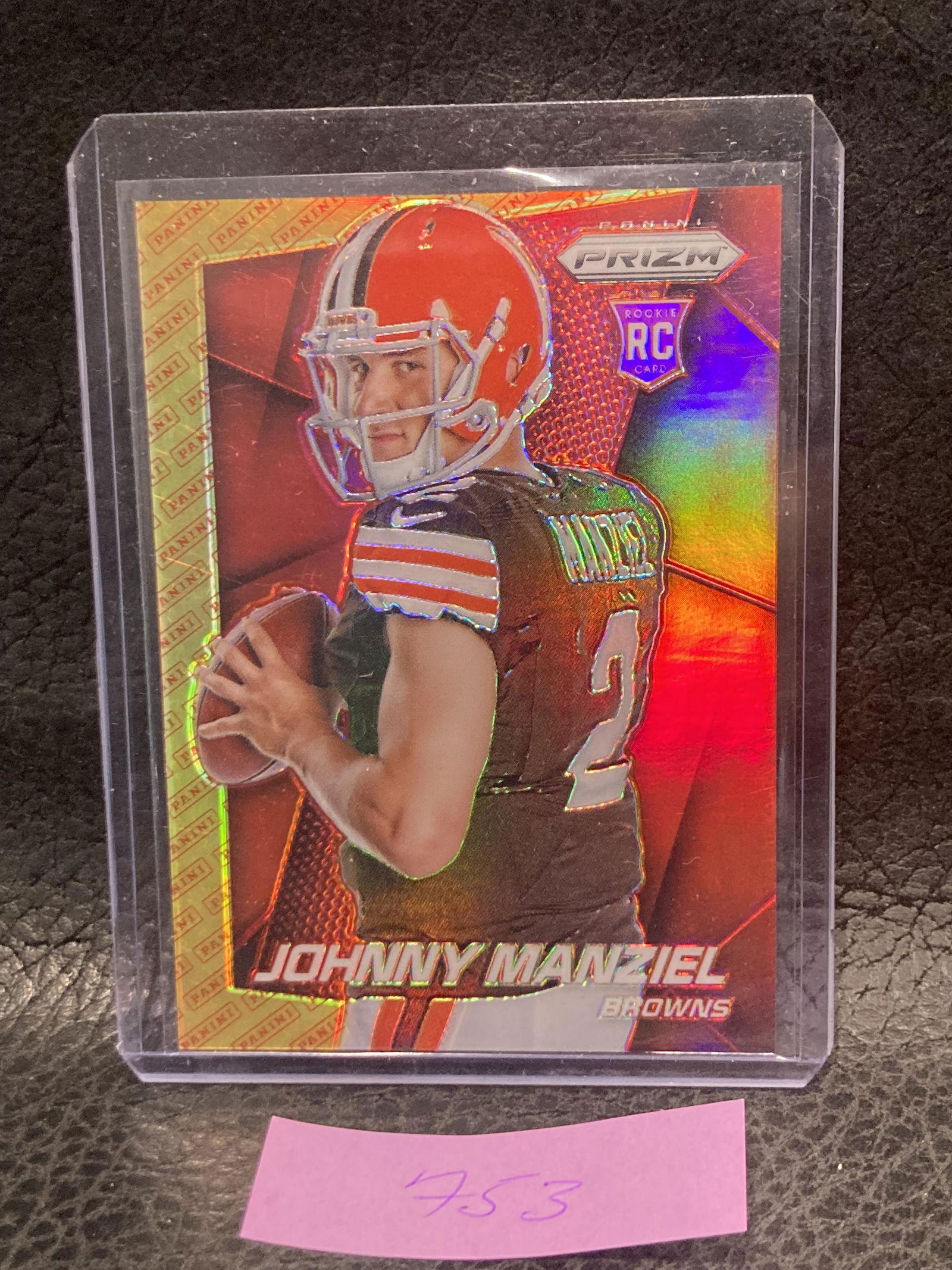 Johnny Manziel 2014 Panini Prizm Football Cleveland Browns Red Yellow Prizm RC (1 of 2)