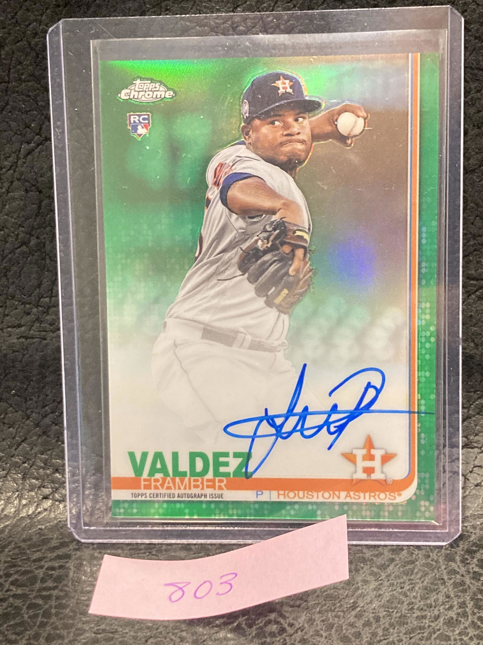 Framber Valdez 2019 Topps Chrome RA-FV RC Auto green (1 of 2)