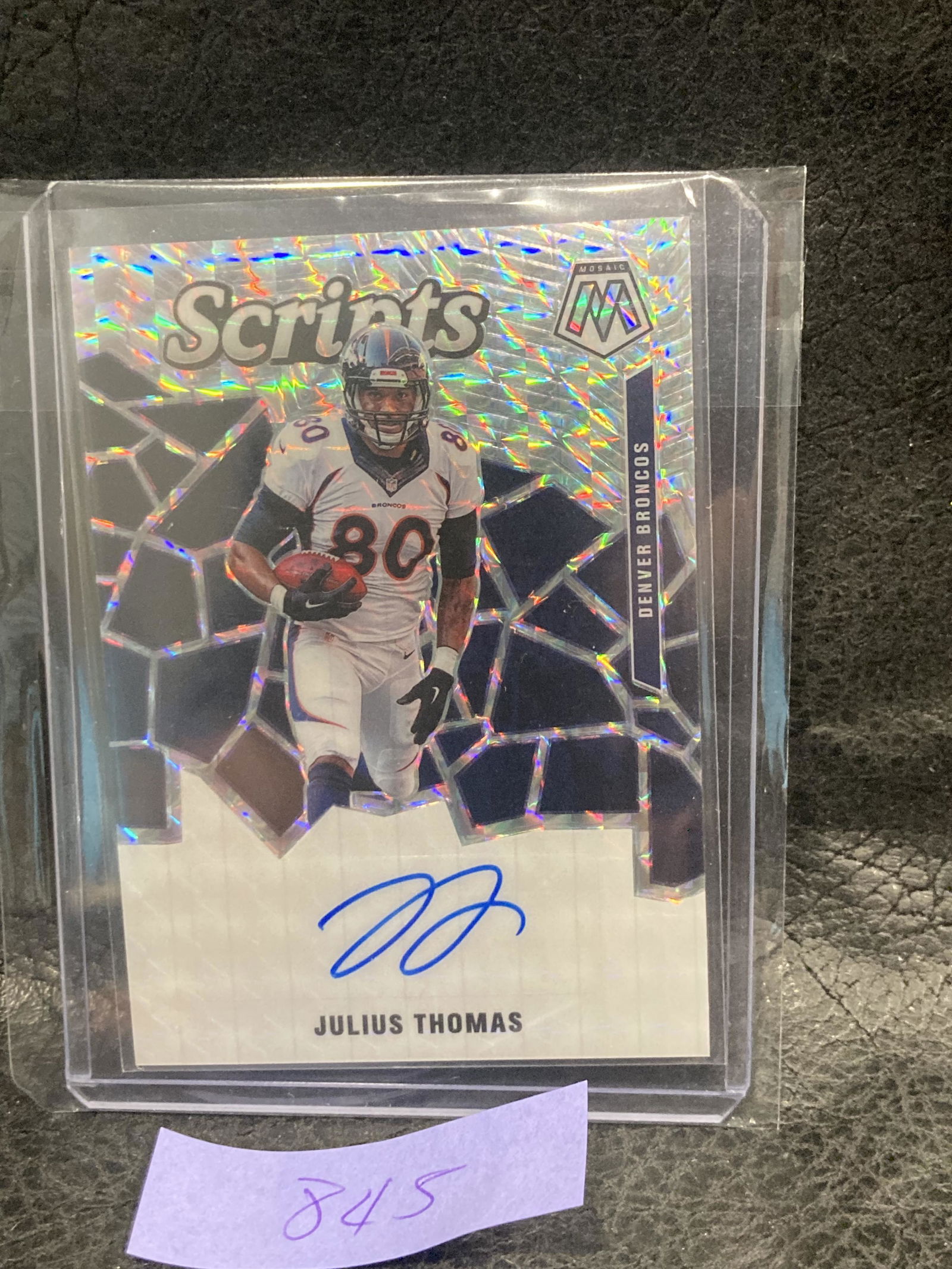 Julius Thomas Denver Broncos 2020 Mosaic Scripts Silver (1 of 2)