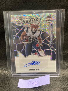 2020 Panini Mosaic Scripts James White #S60 Auto: 2020 Panini Mosaic Scripts James White #S60 Auto