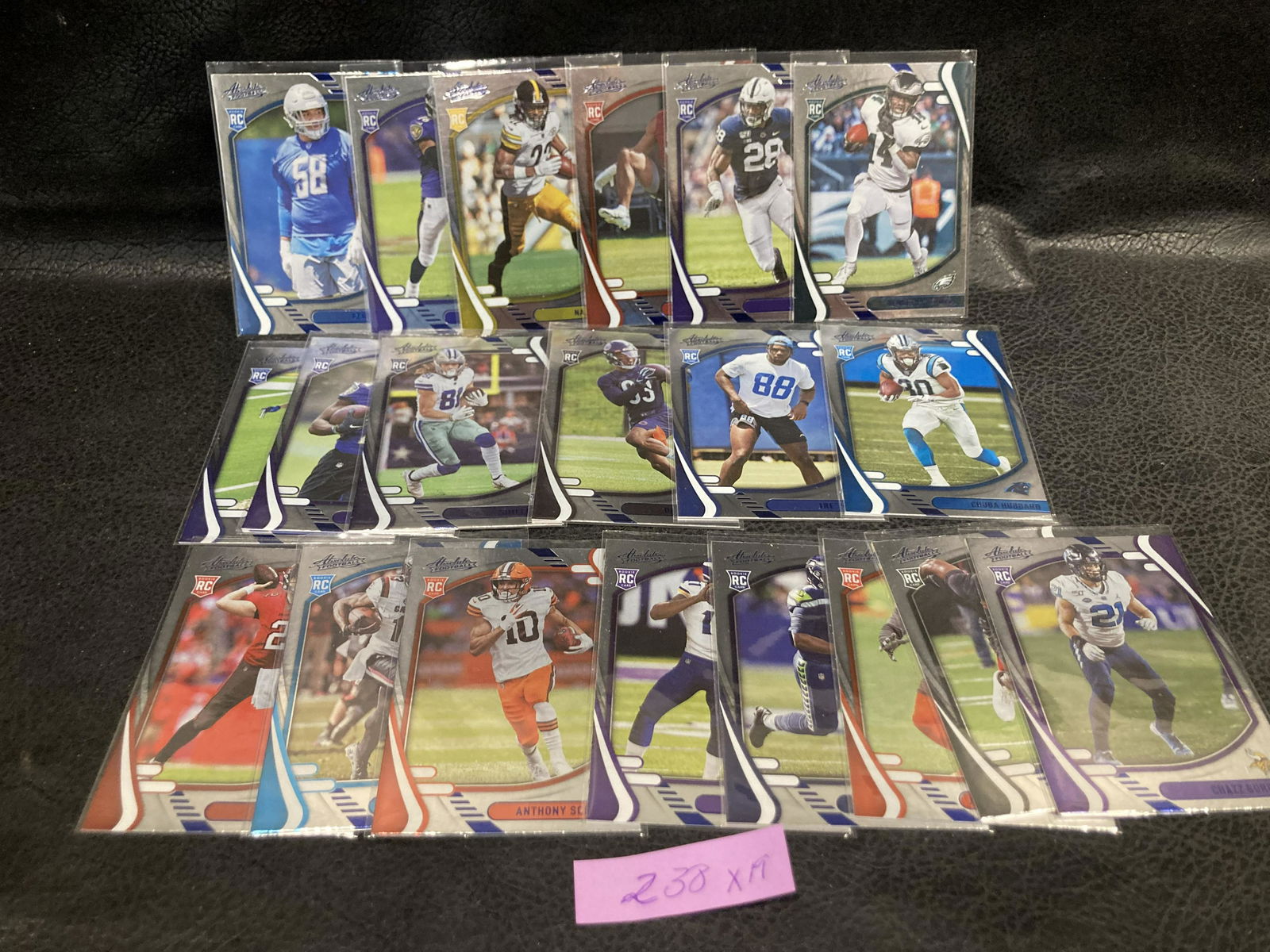 Lot of 19 2021 Blue Foil Absolute Football Parallels (1 of 3)