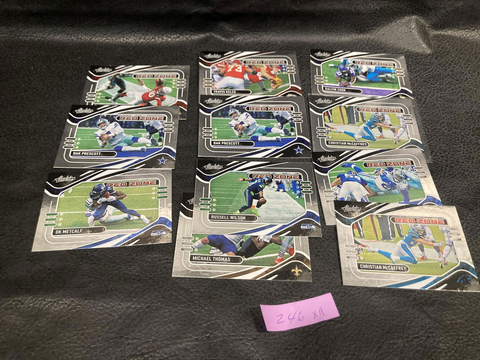 Lot of 9 2021 Red Zone Absolute Football Parallels (1 of 3)