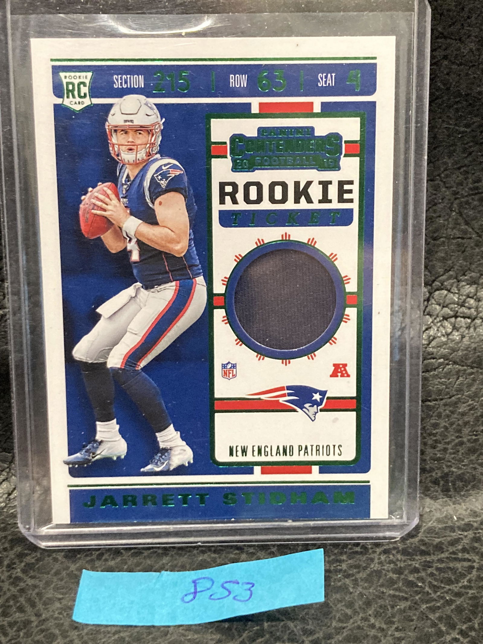 Jarrett Stidham 2019 Contenders Rookie Ticket Swatch (1 of 2)