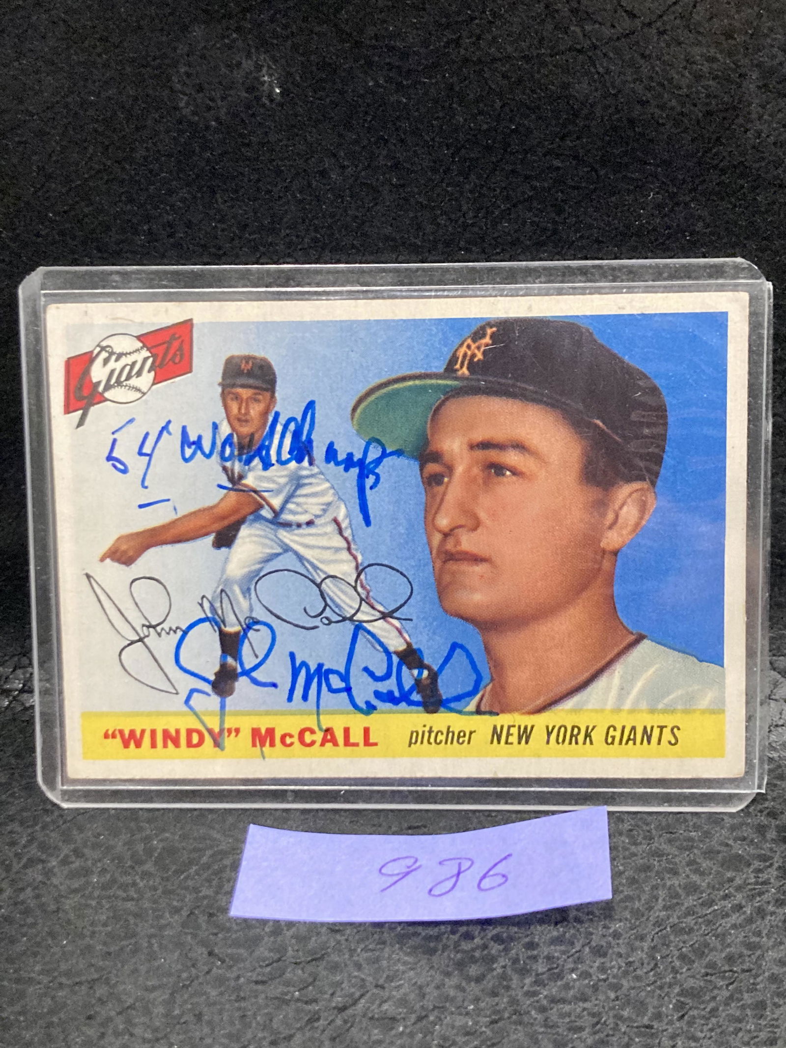 John Windy 1955 Topps #42 Mccall New York Giants Rookie (1 of 2)