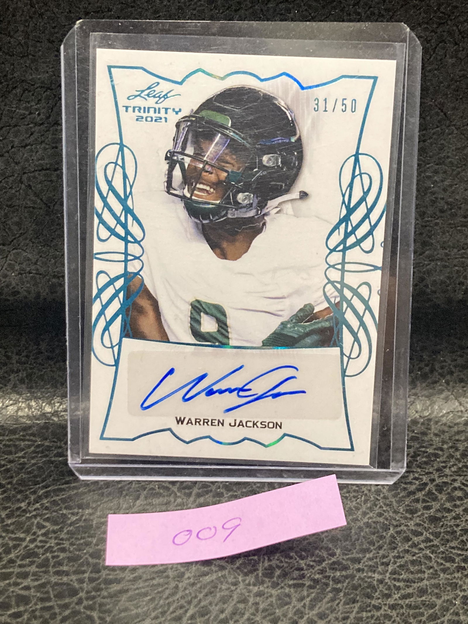 Warren Jackson 2021 Leaf Metal Draft #PA-WJ1 /50 Parallel Auto (1 of 2)