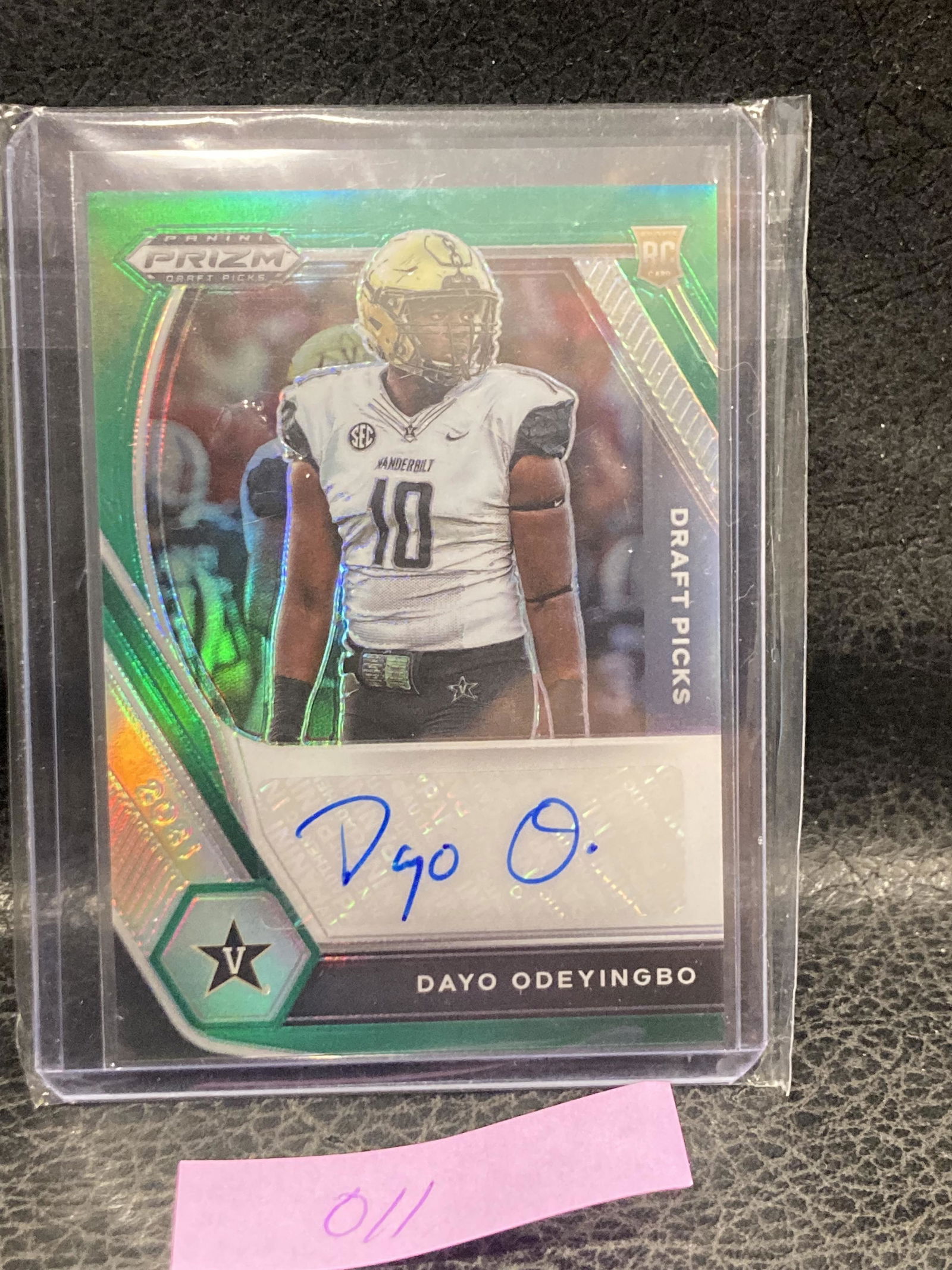 Dayo Odeyingbo 2021 Panini Prizm Draft Picks Green Pulsar Auto Rookie Rc (1 of 2)