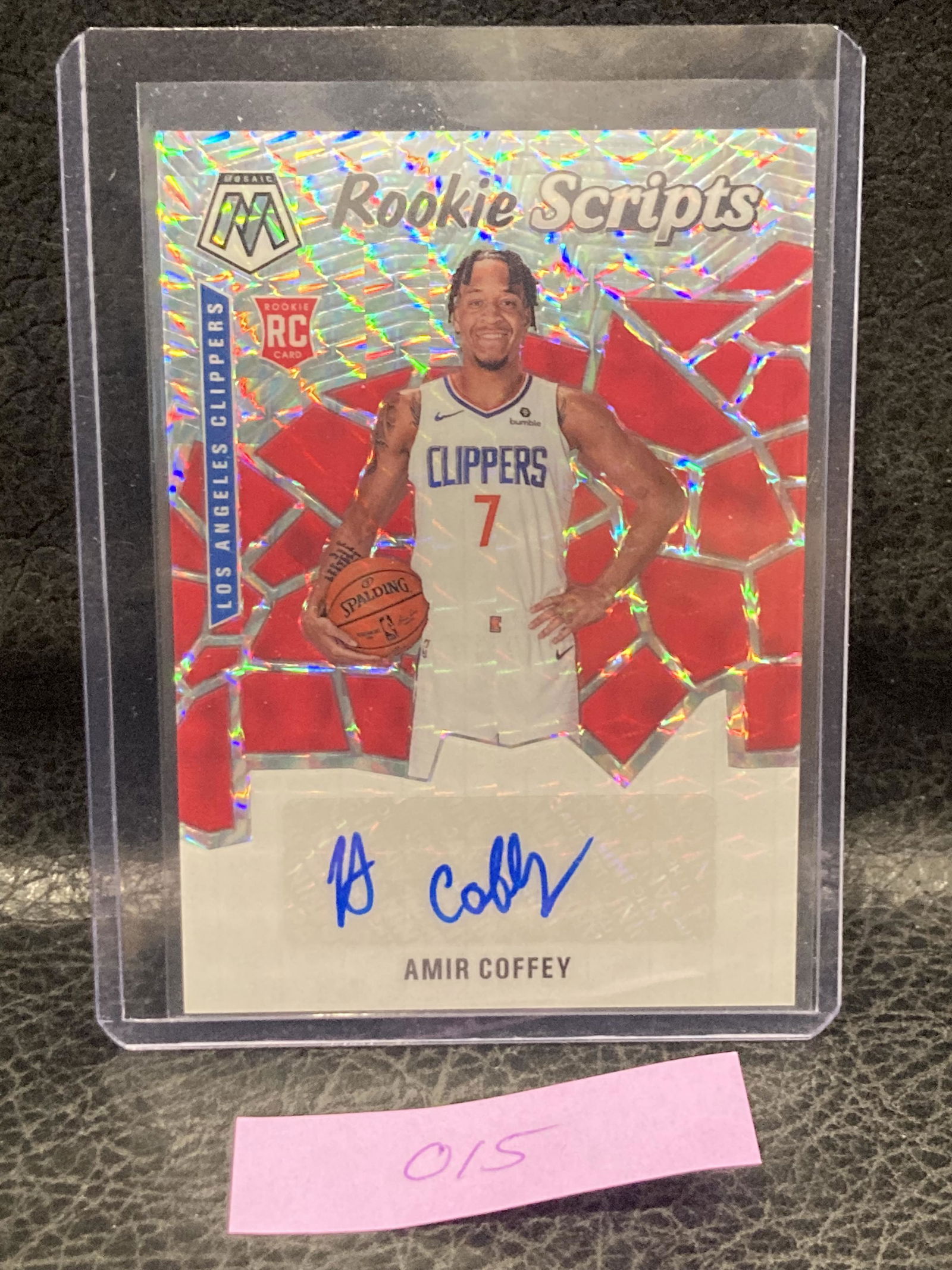Amir Coffey 2019-20 Mosaic Rookie Scripts Rc Auto Silver Los Angeles Clippers (1 of 2)