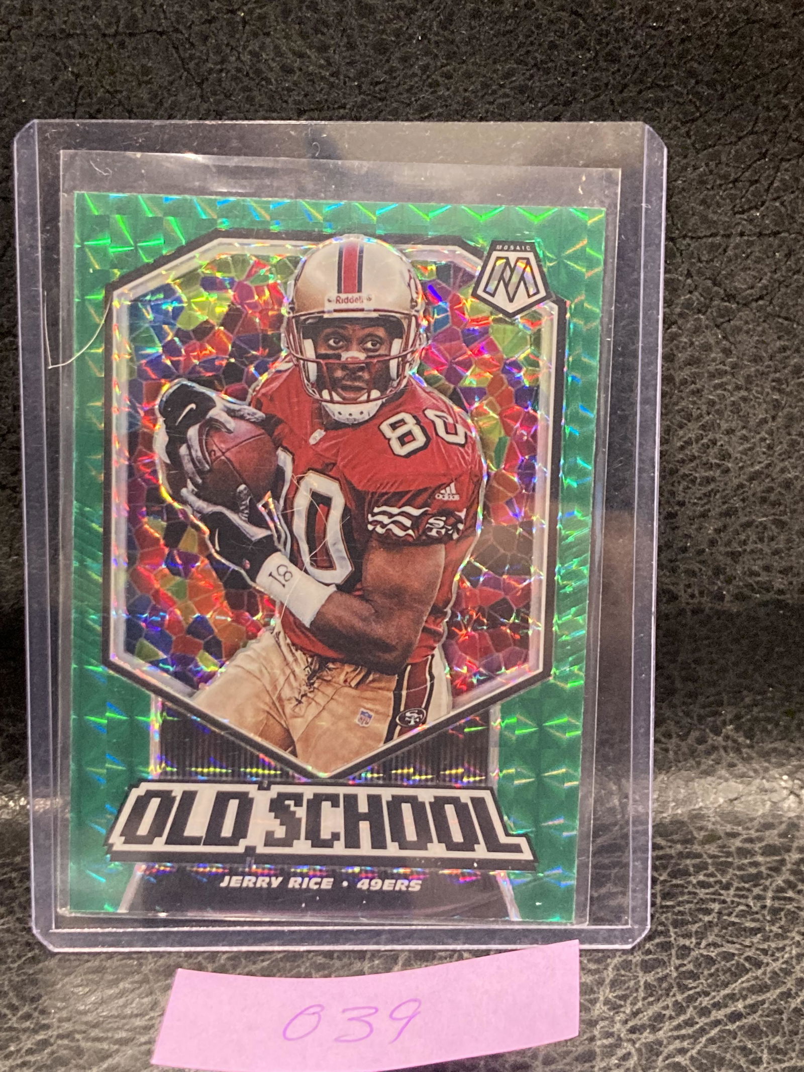 Jerry Rice 2020 Panini Mosaic Old School Green Mosaic Prizm #4 49ers (1 of 2)