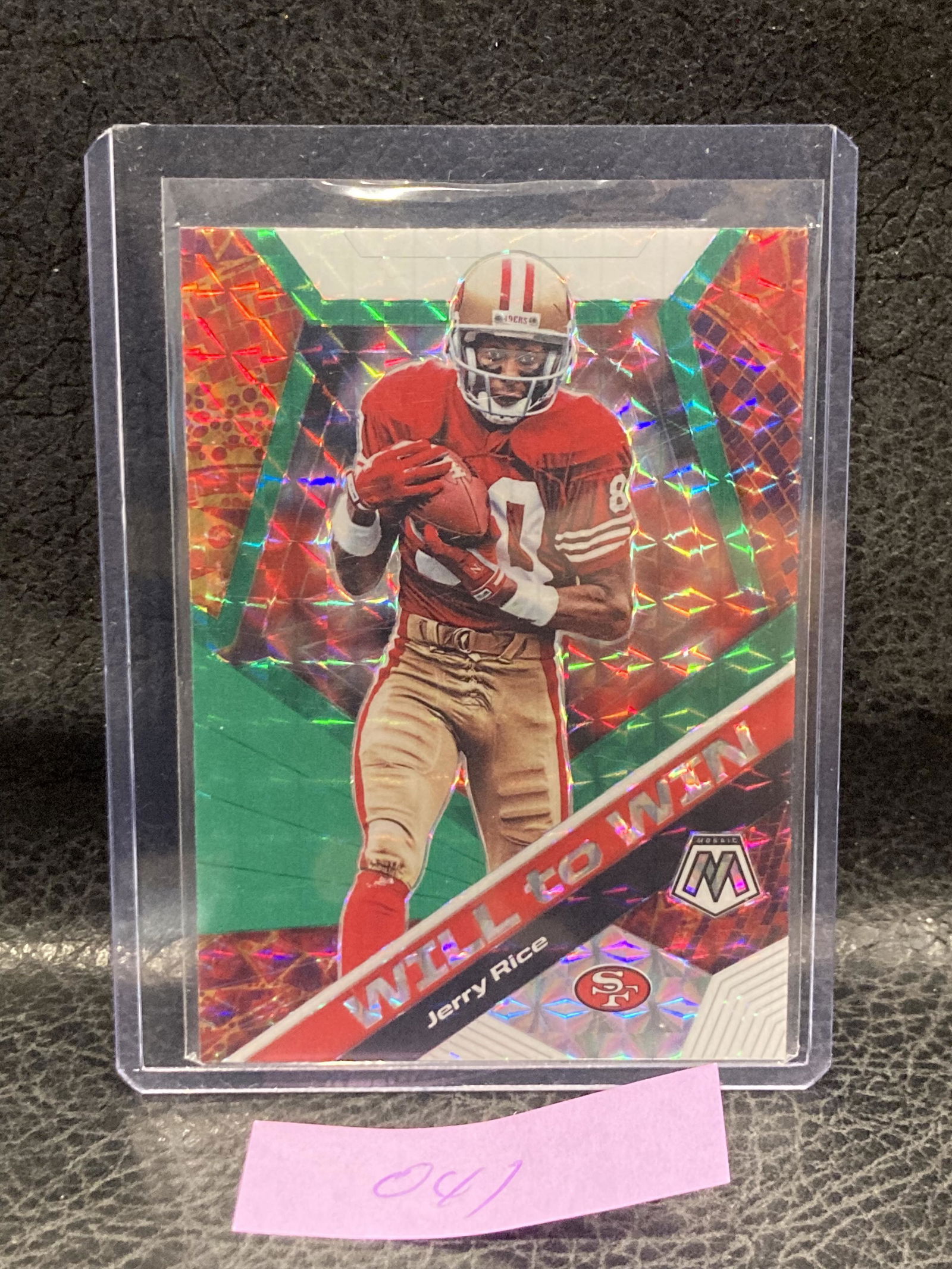 Jerry Rice 2020 Panini Mosaic Will To Win Green Prizm San Francisco 49ers (1 of 2)