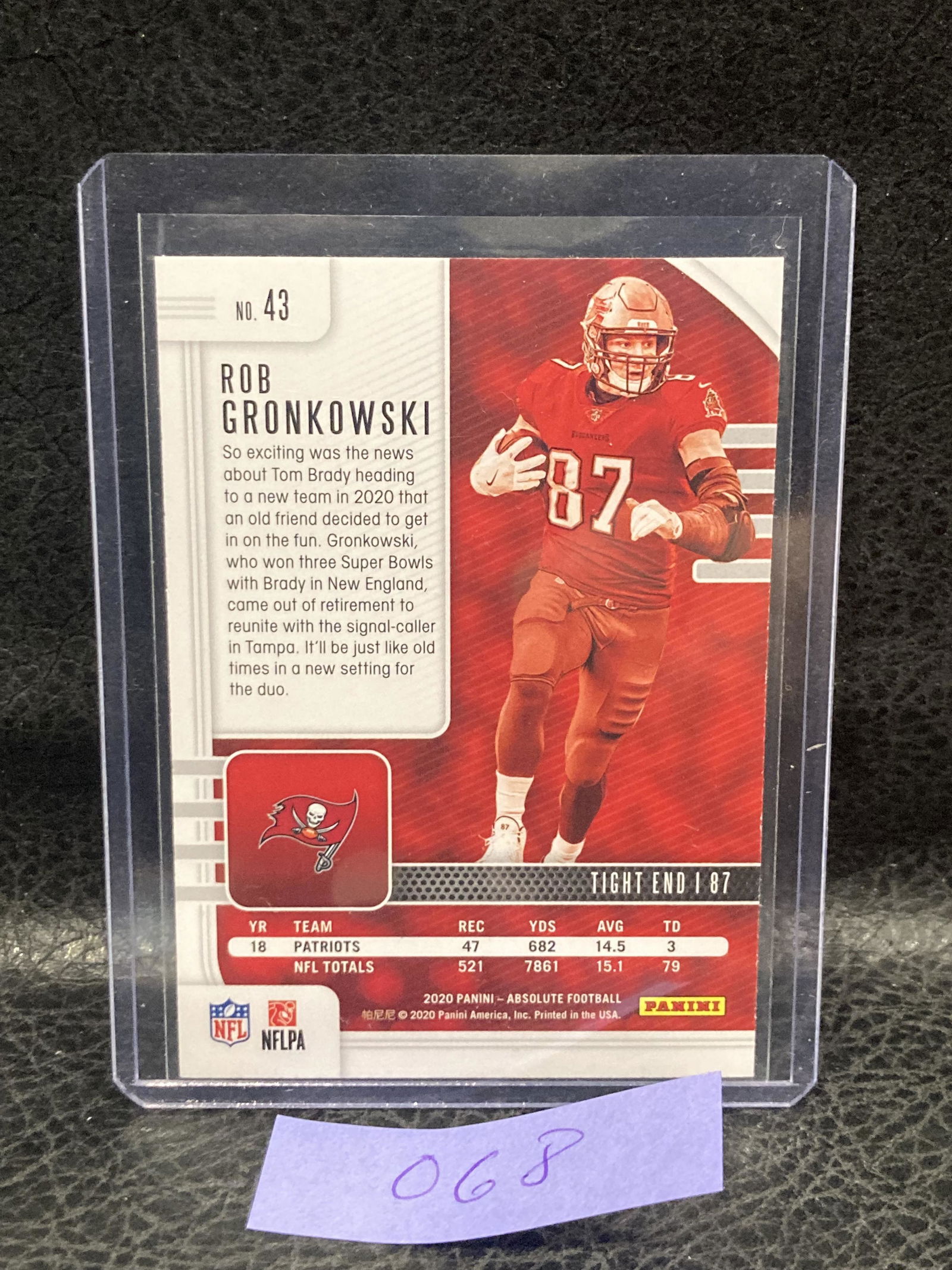 Rob Gronkowski 2021 Panini Absolute Football Base Tampa Bay Bucs Gronk (1 of 2)