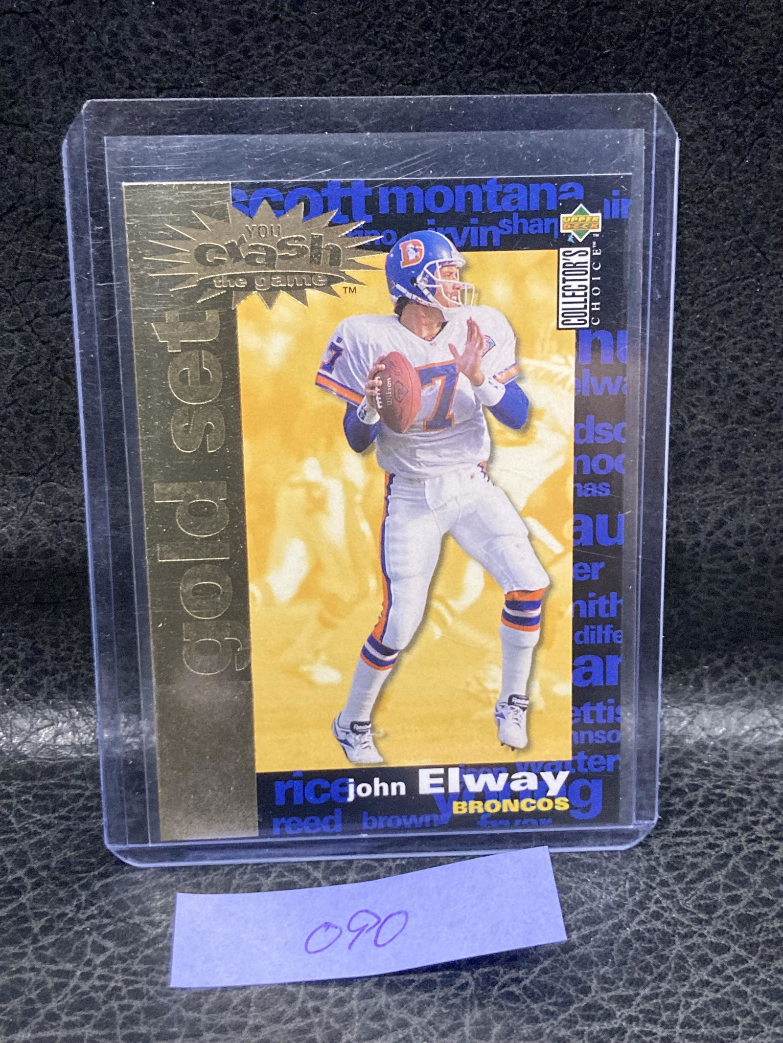 John Elway 1995 Collector's Choice Crash Game Gold Insert Card #C2 Broncos (1 of 2)