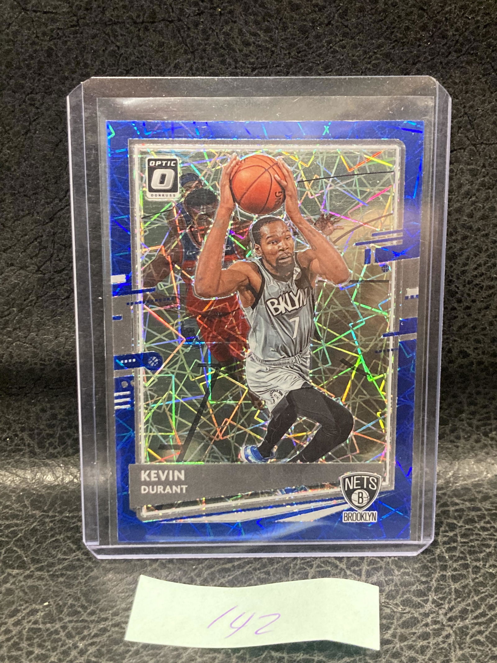 Kevin Durant 2020 Optic Blue Velocity Prizm Refractor Nets Basketball Card (1 of 2)