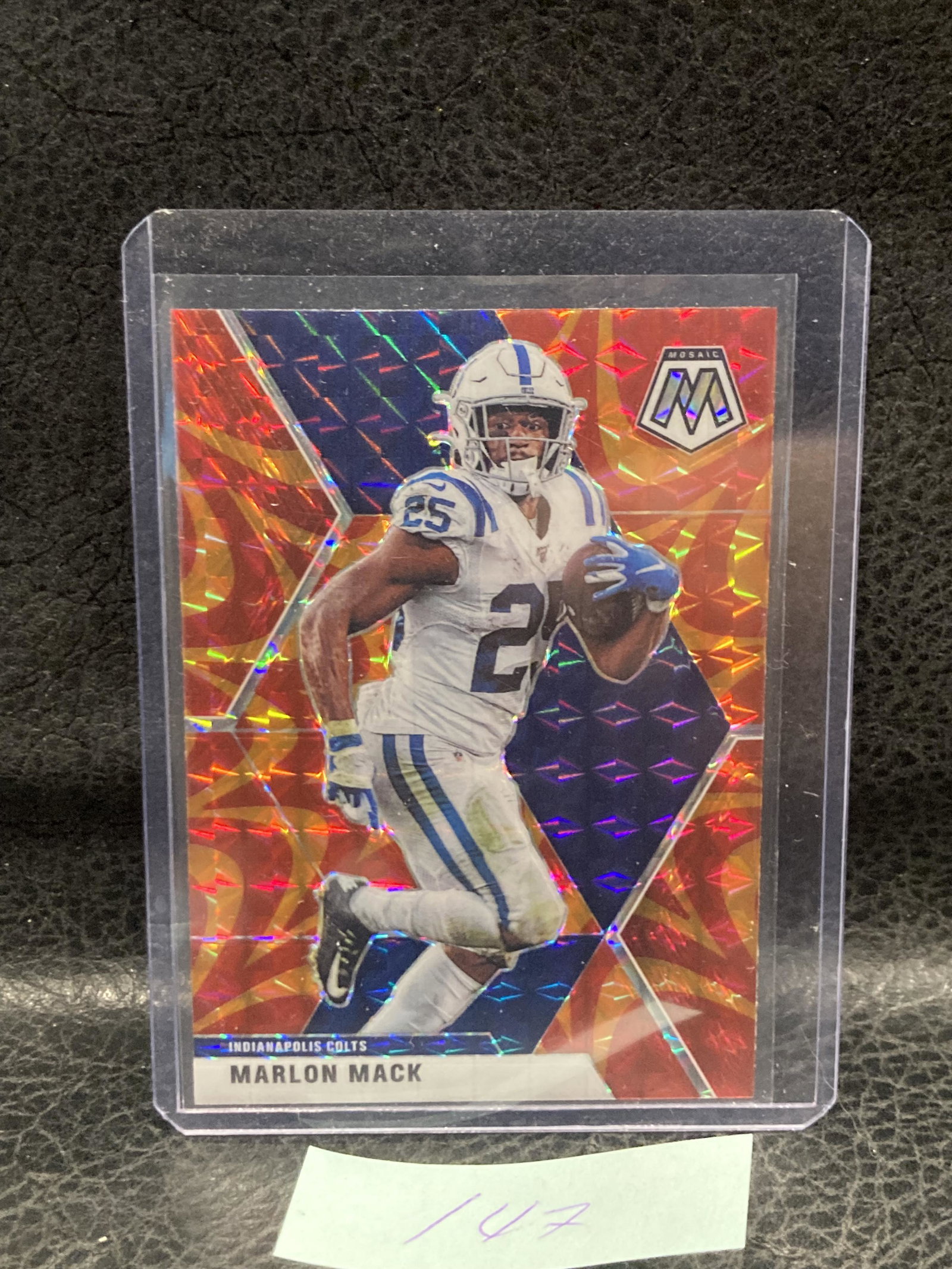 Marlon Mack 2020 Panini Mosaic #92 Reactive Orange Prizm: Marlon Mack 2020 Panini Mosaic #92 Reactive Orange Prizm